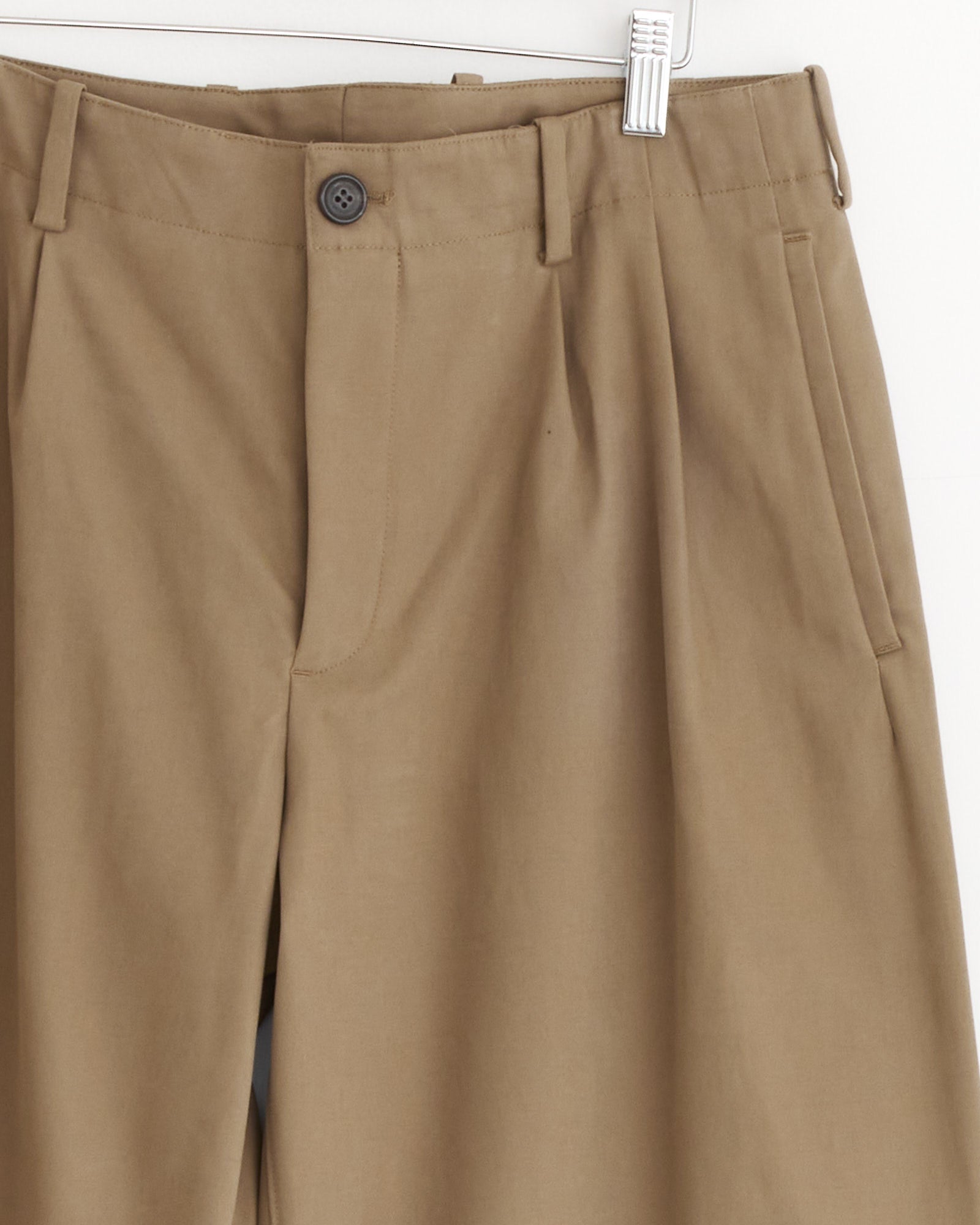 Twisted Belted Pants in Snow Beige