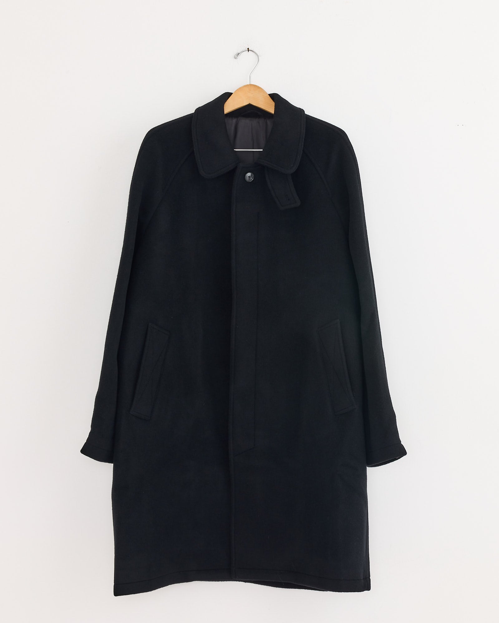 Light Wool Gabardine Jacket in Top Black