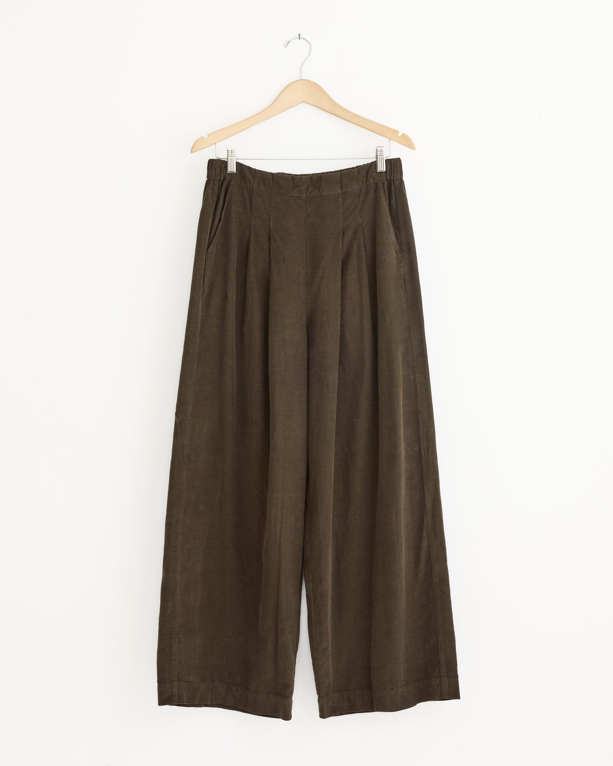 Black Crane Wide Pleated Pant Dark Forest - Dark Forest / M (273463)