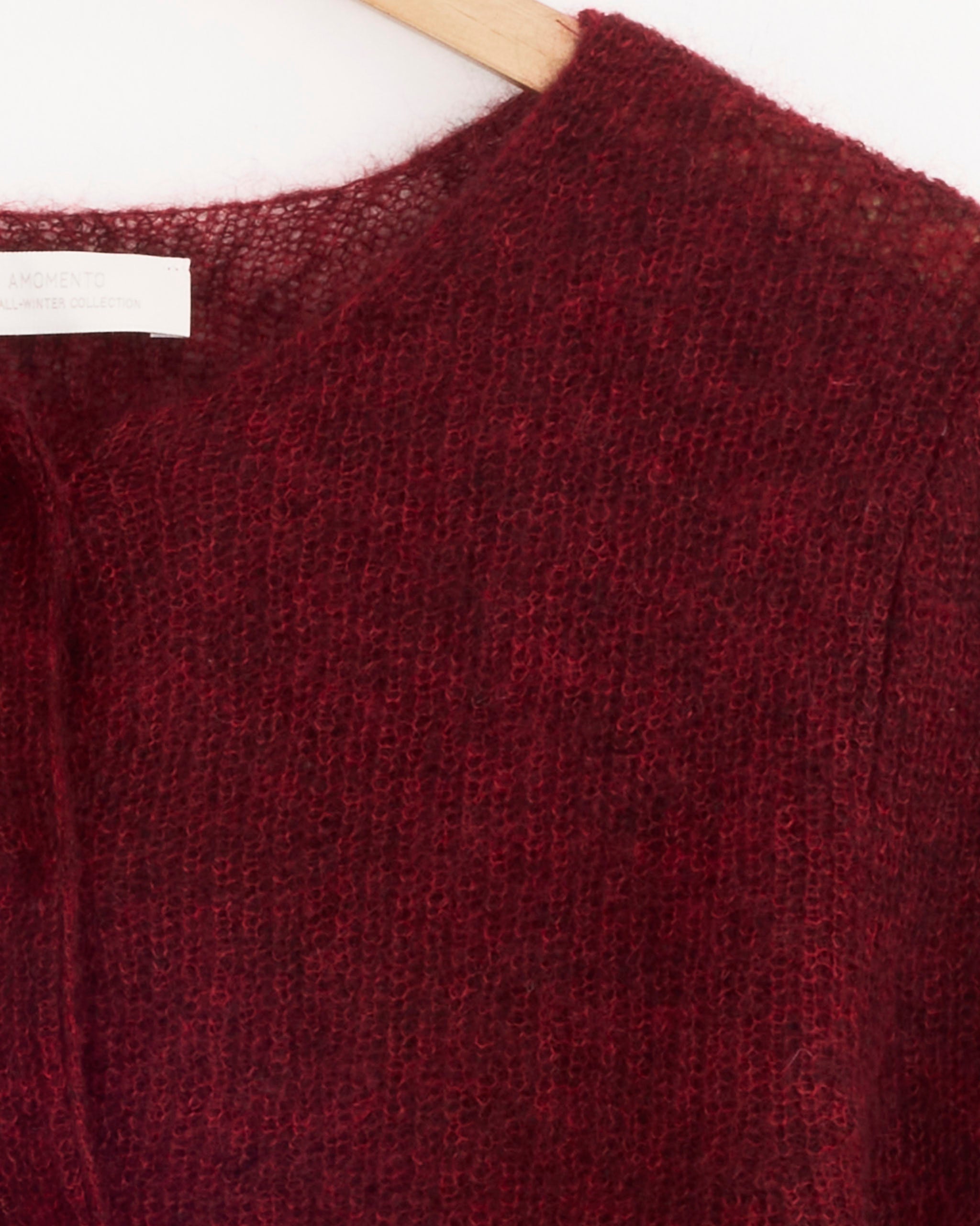 Round Neck Sheet Cardigan in Red - Red / 0 (274036)