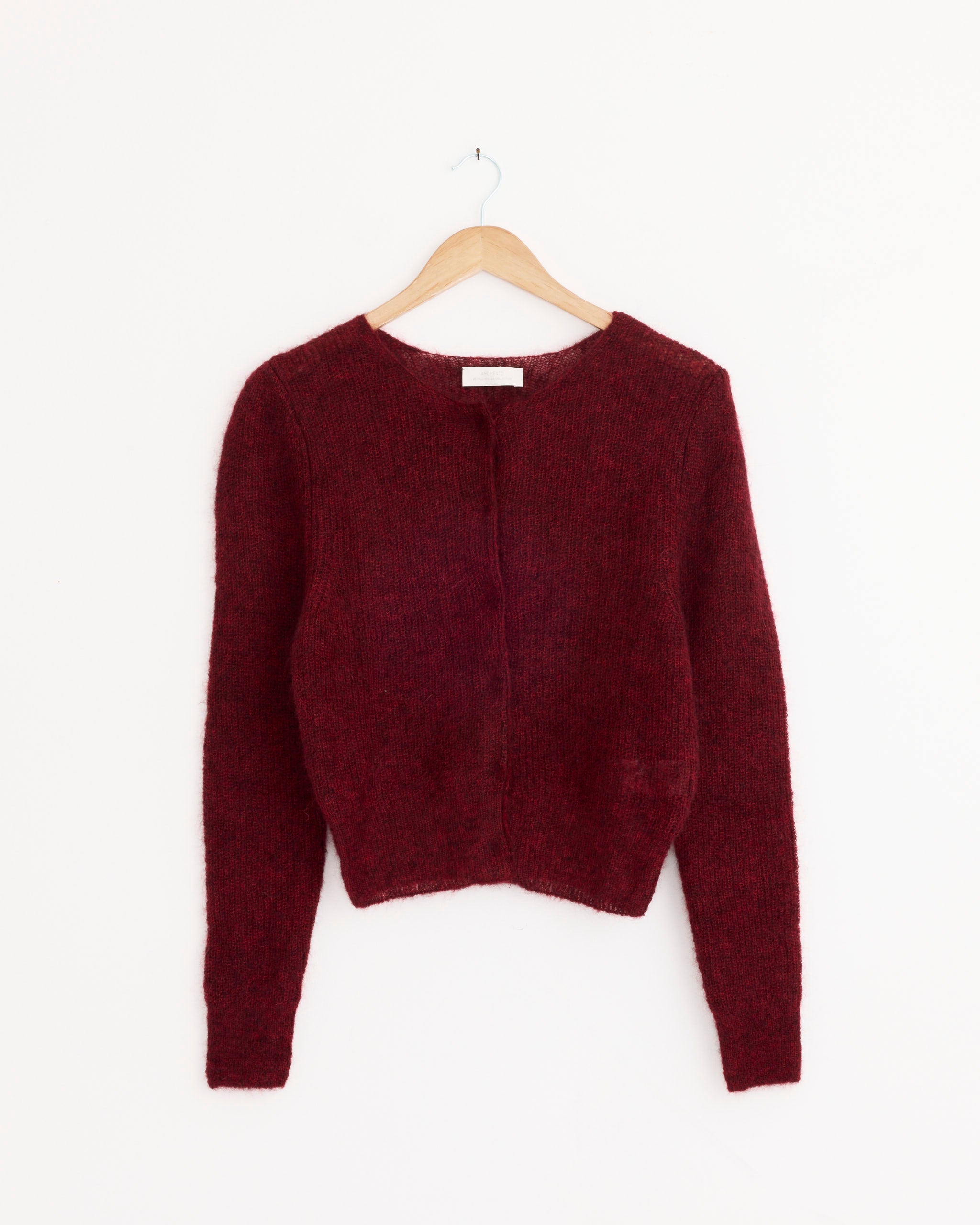 Round Neck Sheet Cardigan in Red - Red / 0 (274036)