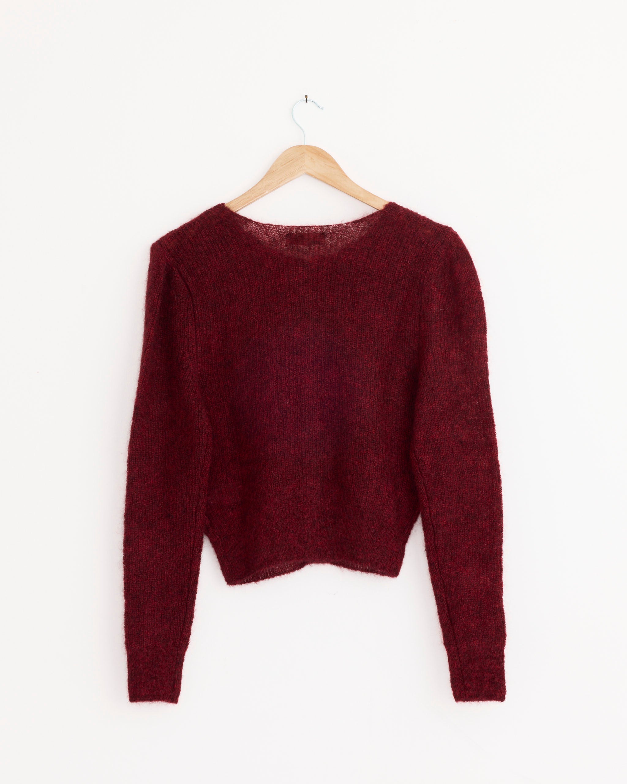 Round Neck Sheet Cardigan in Red - Red / 0 (274036)