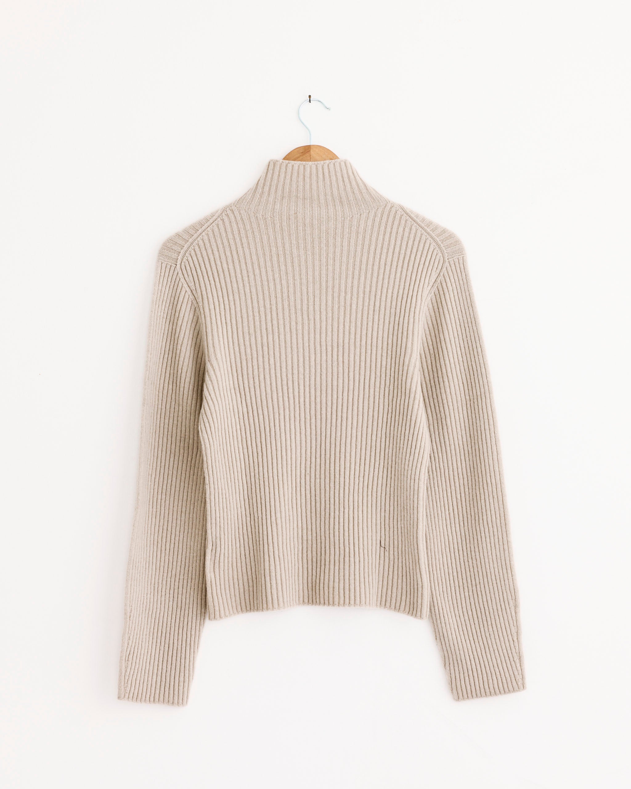 Amomento Ribbed Turtle Pullover - Beige / 0 (274039)