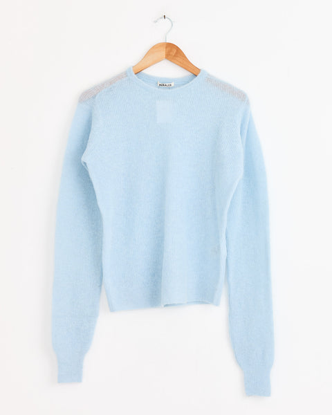 Baby Suri Alpaca Pullover in Light Blue