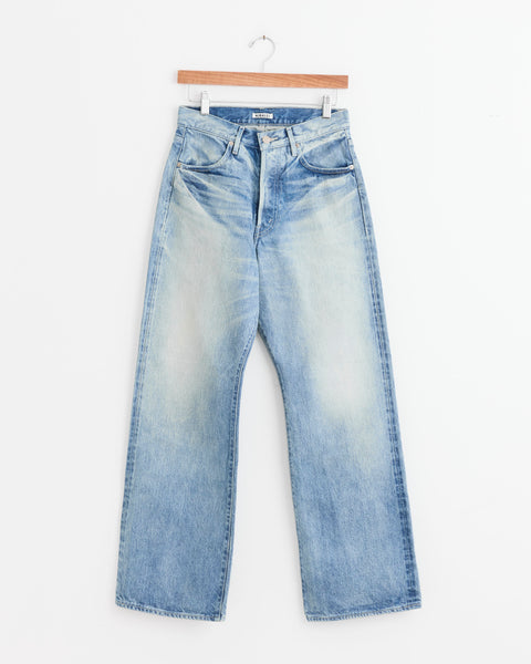 Selvedge Faded Heavy Denim Pant in Faded Indigo