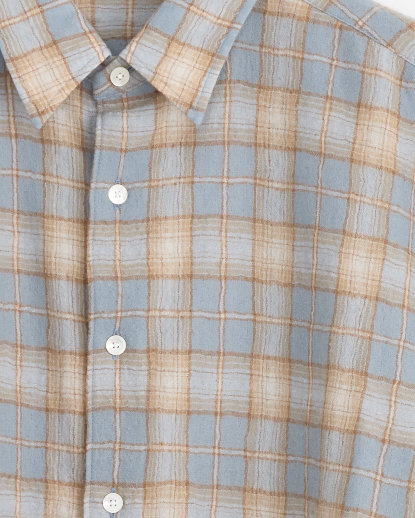 AURALEE AIRY WOOL CHECK SHIRTサイズ0 S Airy Wool Check Shirt in Light Blue/Beige