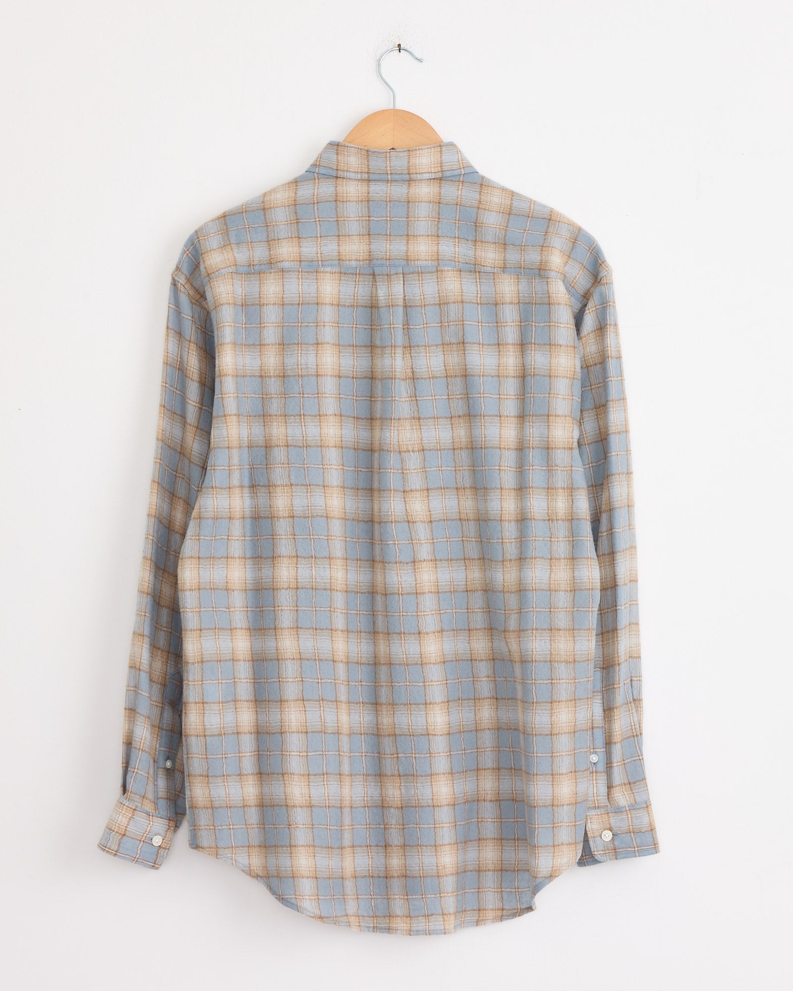 【AURALEE /オーラリー】AIRY WOOL CHECK SHIRT /5 Airy Wool Check Shirt in Light Blue/Beige