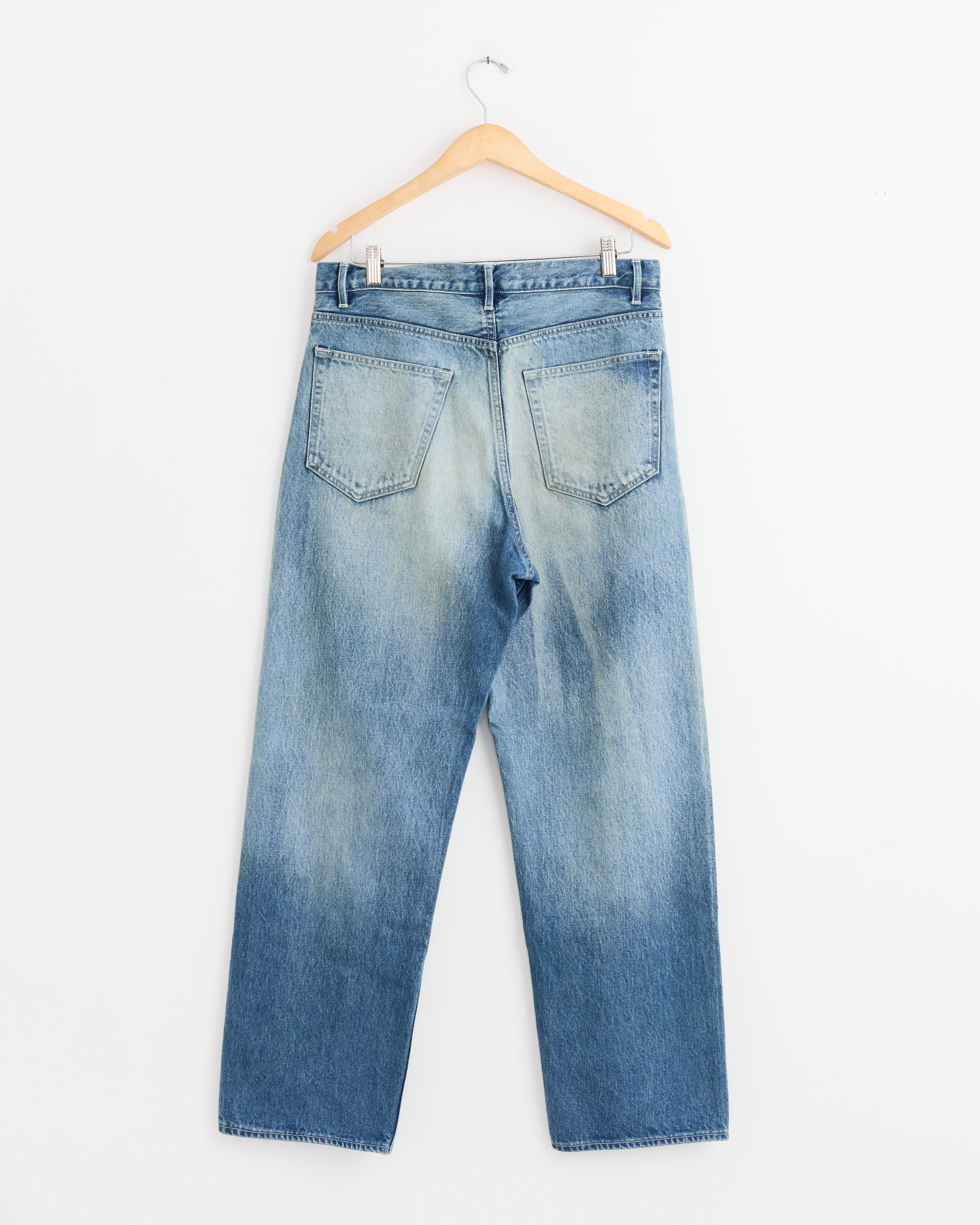 Selvedge Denim Wide Pant in Faded Indigo