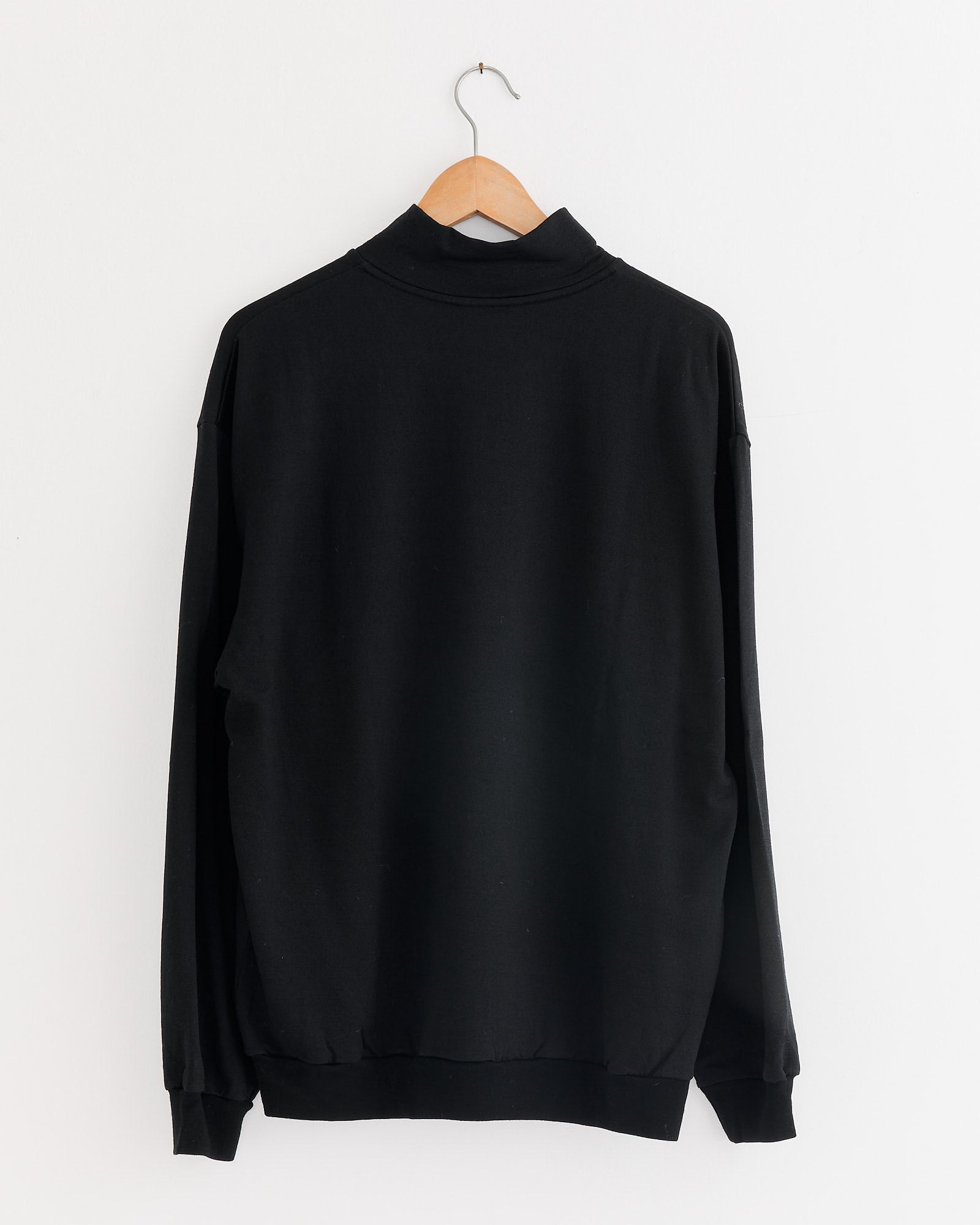 Auralee Light Wool Sweat Half Zip Pullover Black - Black / 4 (274444)