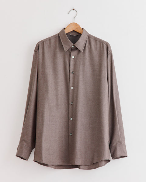 Super Light Wool Shirt in Top Brown