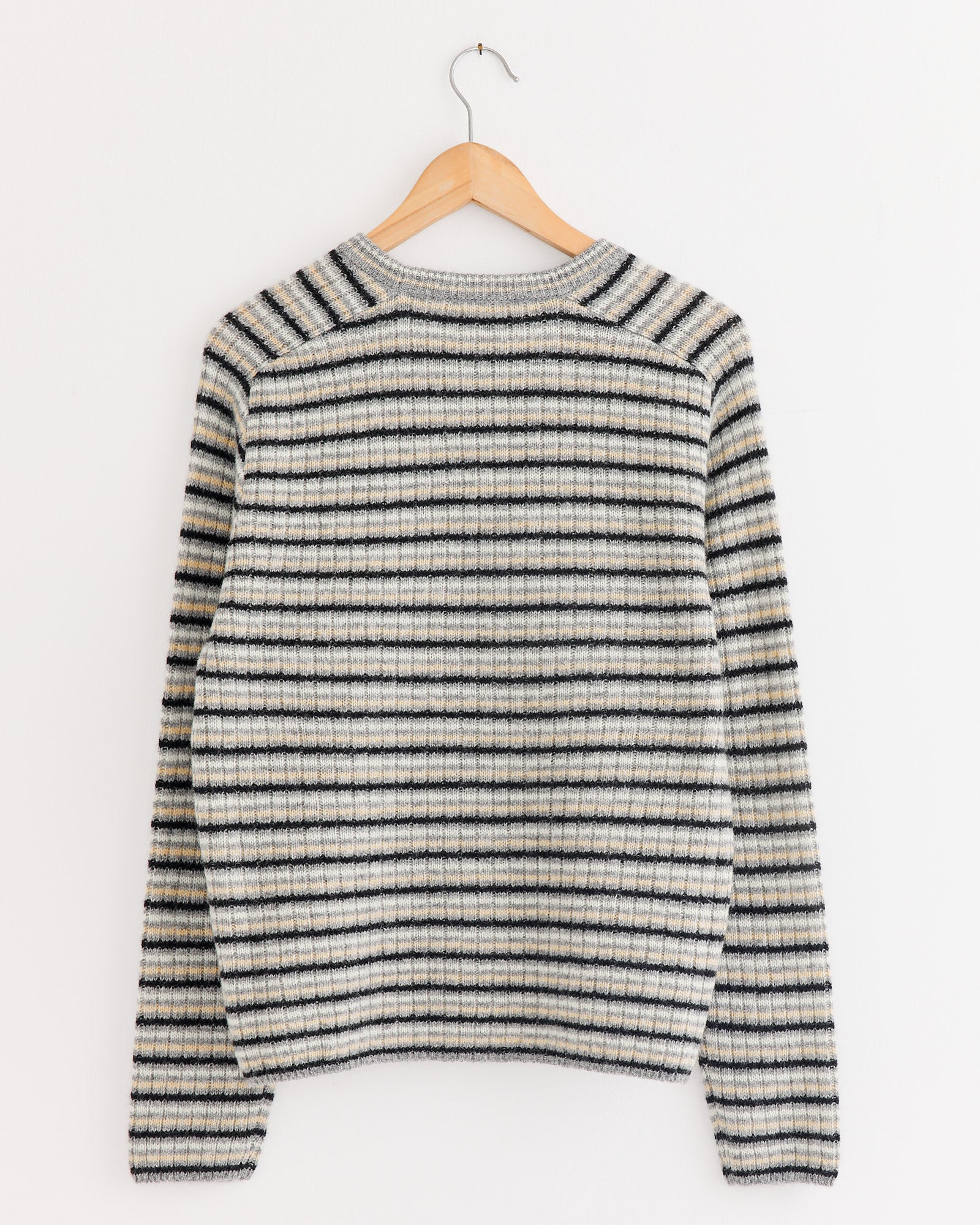 Auralee Wool Cashmere Pullover Grey Stripe - Grey Stripe / 4 (274477)