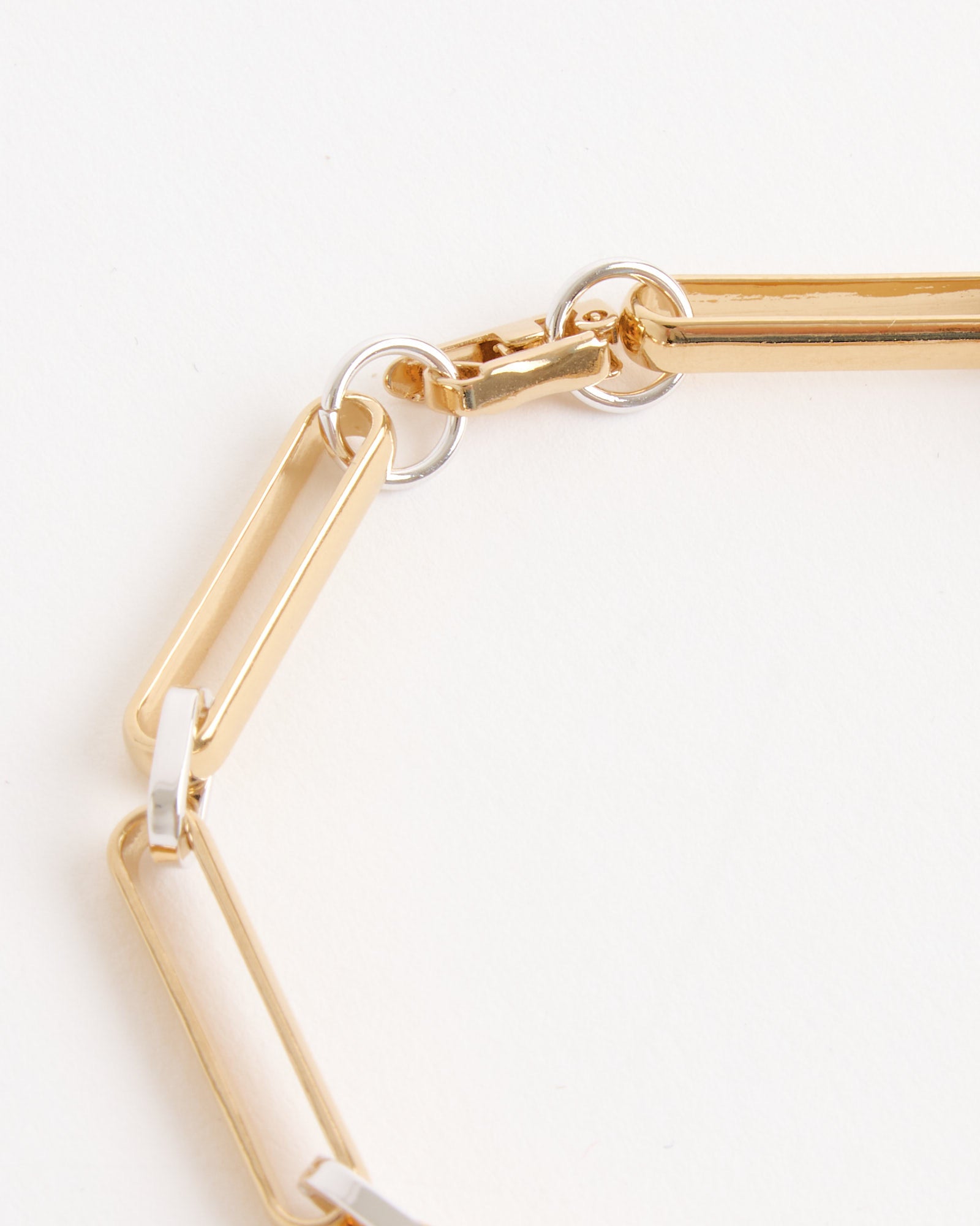 Laura Lombardi Two Tone Chiusa Bracelet - Rhodium/14K Plated Brass / 7.25" (274916)