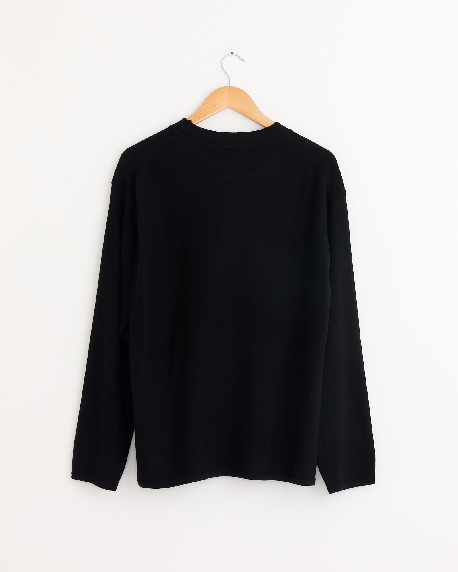 Felted Merino Crewneck in Black