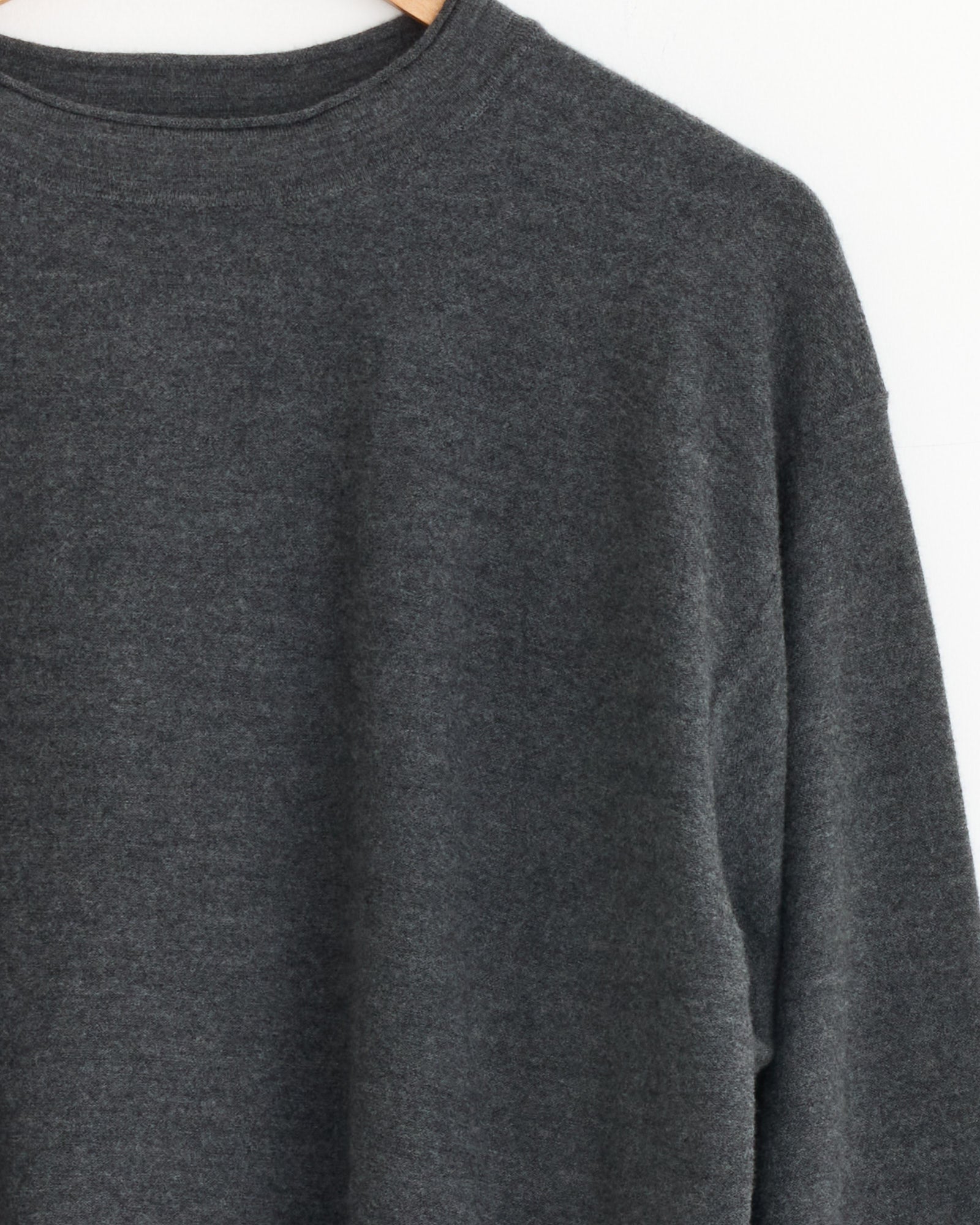 Felted Merino Crewneck in Grey Melange
