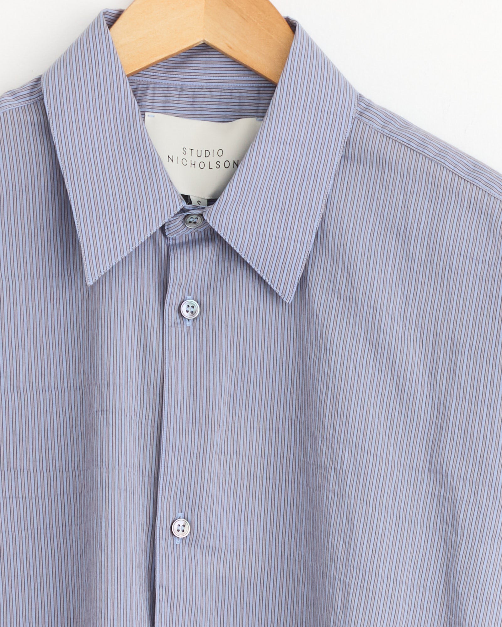 Studio Nicholson View Shirt Lilac Stripe - Lilac Stripe / S (275149)