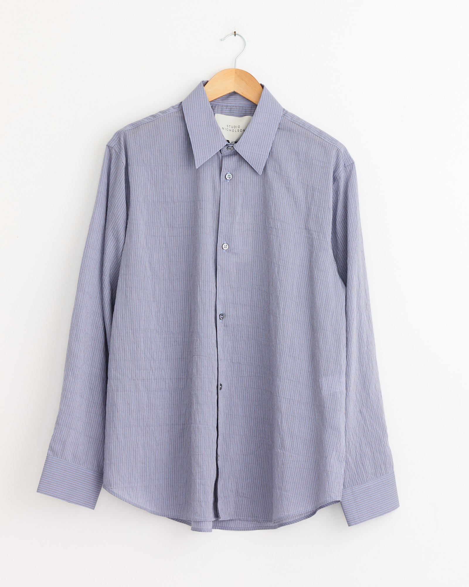 Studio Nicholson View Shirt Lilac Stripe - Lilac Stripe / S (275149)