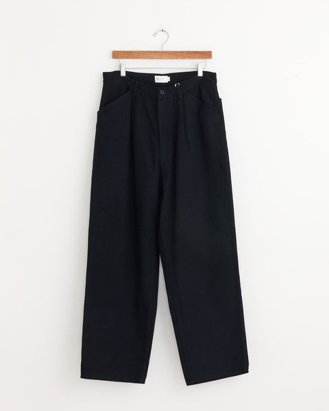12oz Denim 1 Tuck Pant in Black