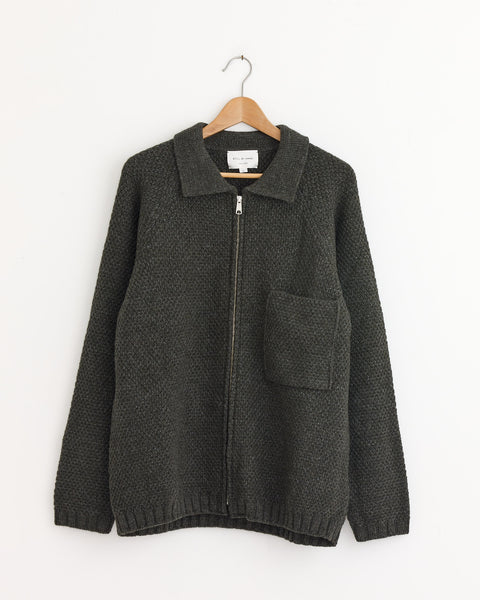 5G Knitted Blouson in Melange Khaki