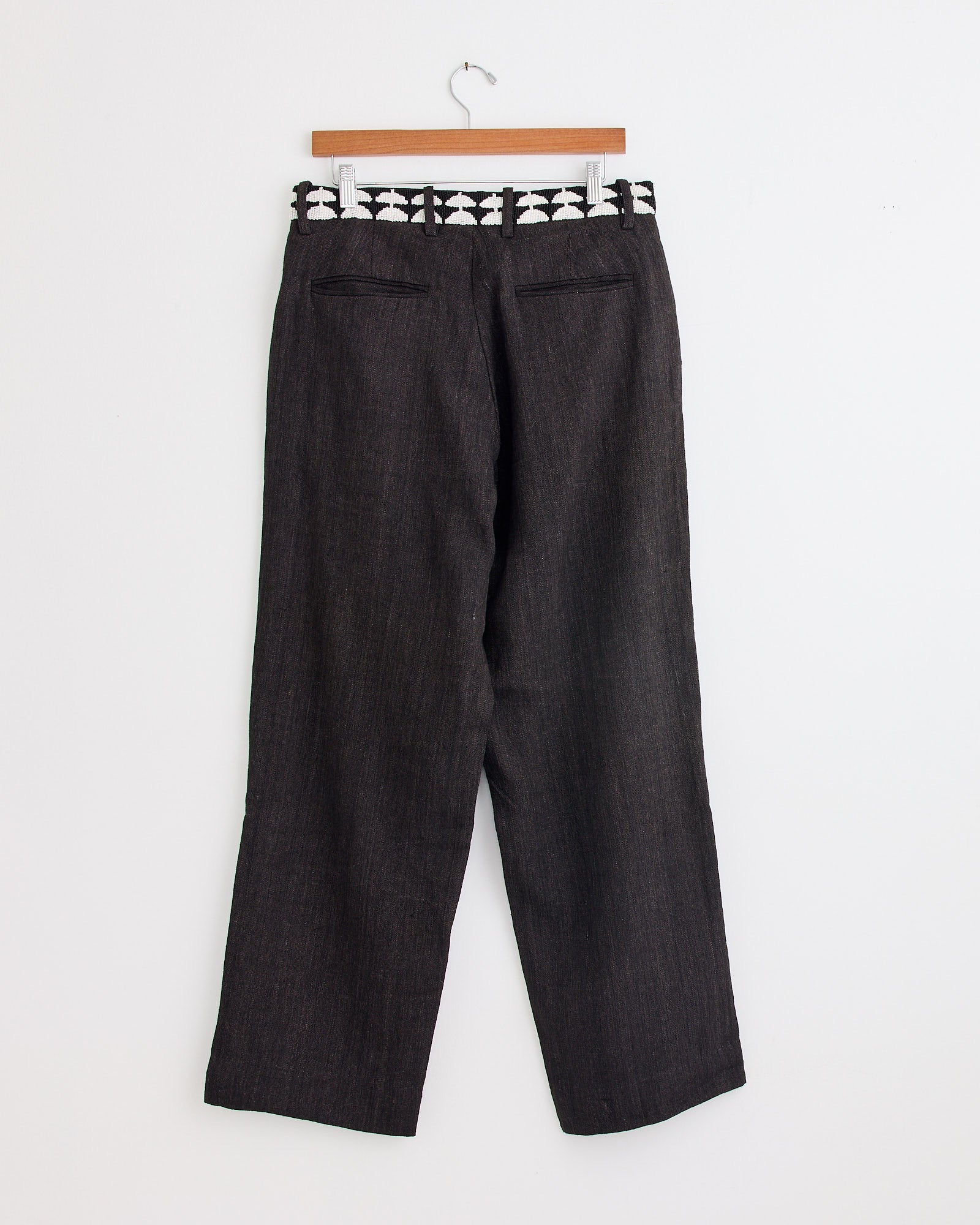 Kartik Research Beaded Belt Trouser Charcoal/Black/White - Charcoal/Black/White / 32 (275341)