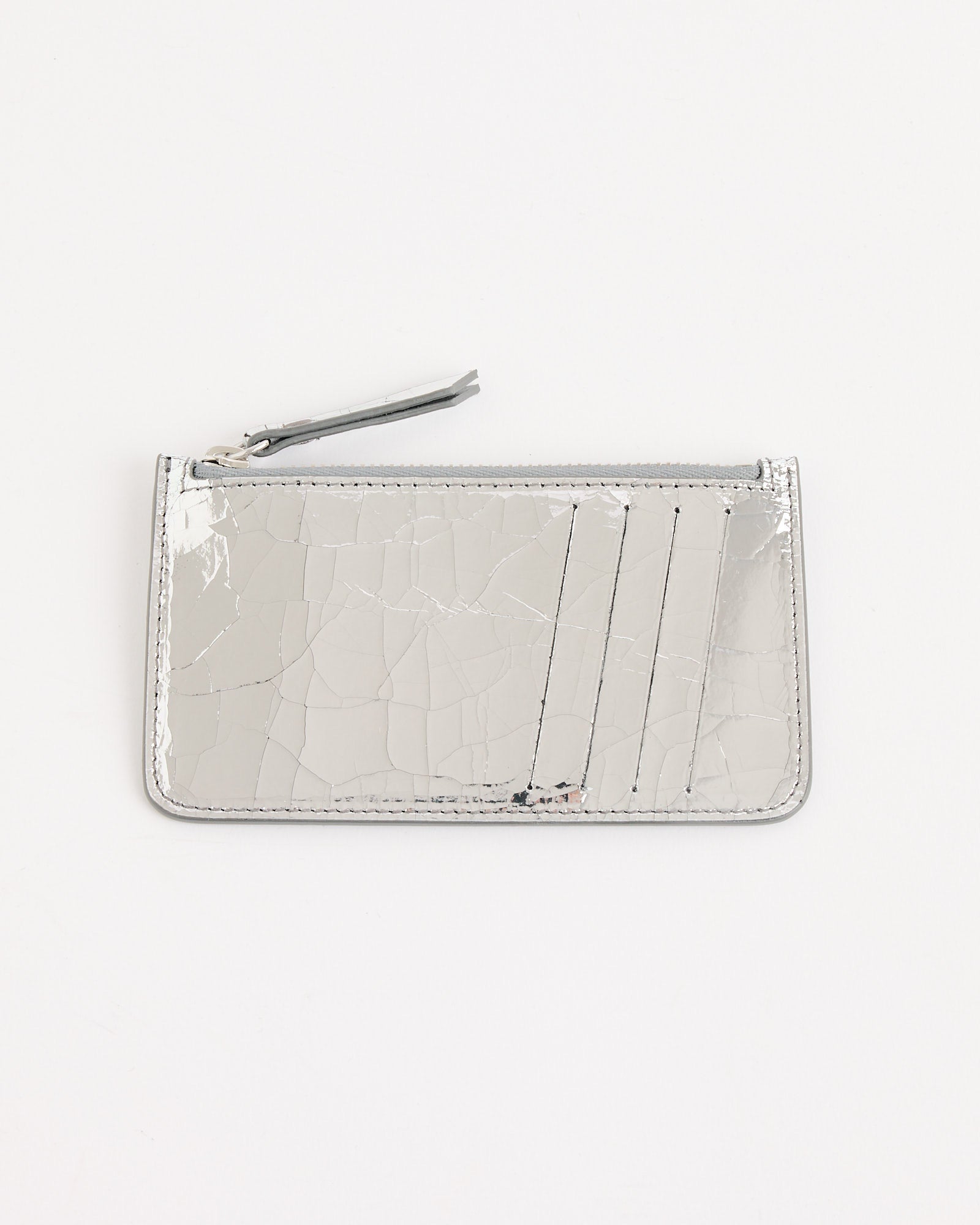Maison Margiela Card Holder Zip Ew Wallet - Silver / OS (275662)