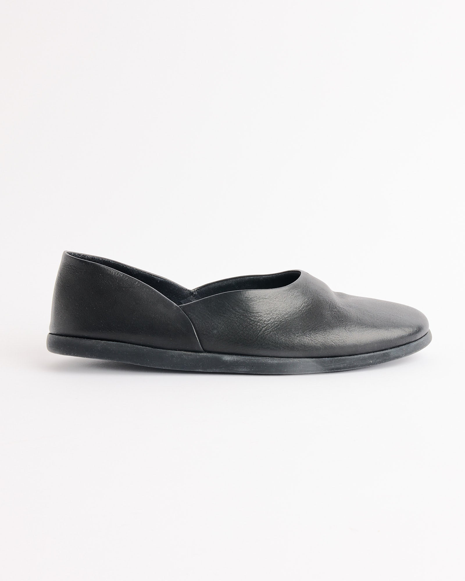 Stoffa Vegetable Tanned Leather Slipper Black - Black / 44 (275711)