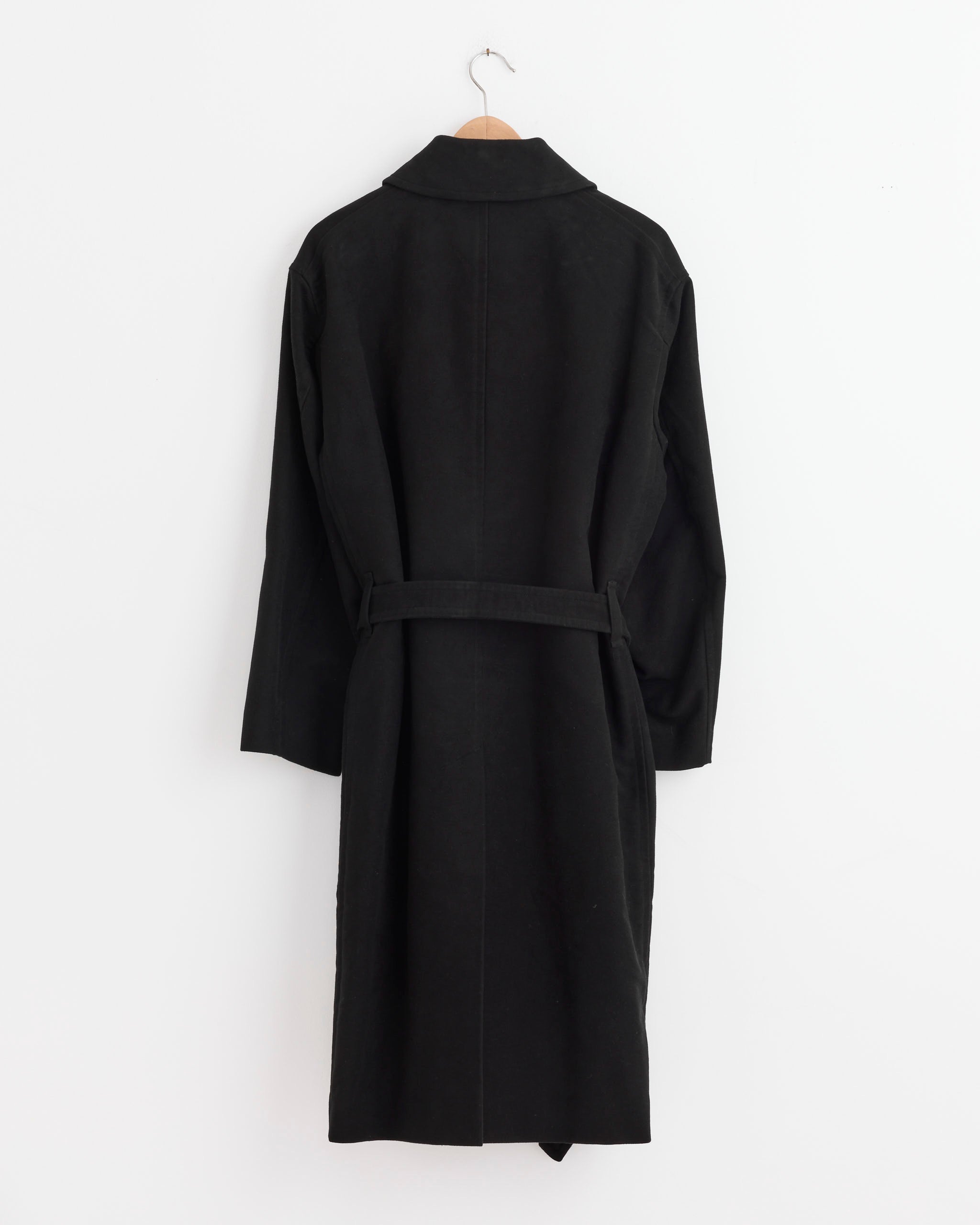 Moleskin Military Coat in Black