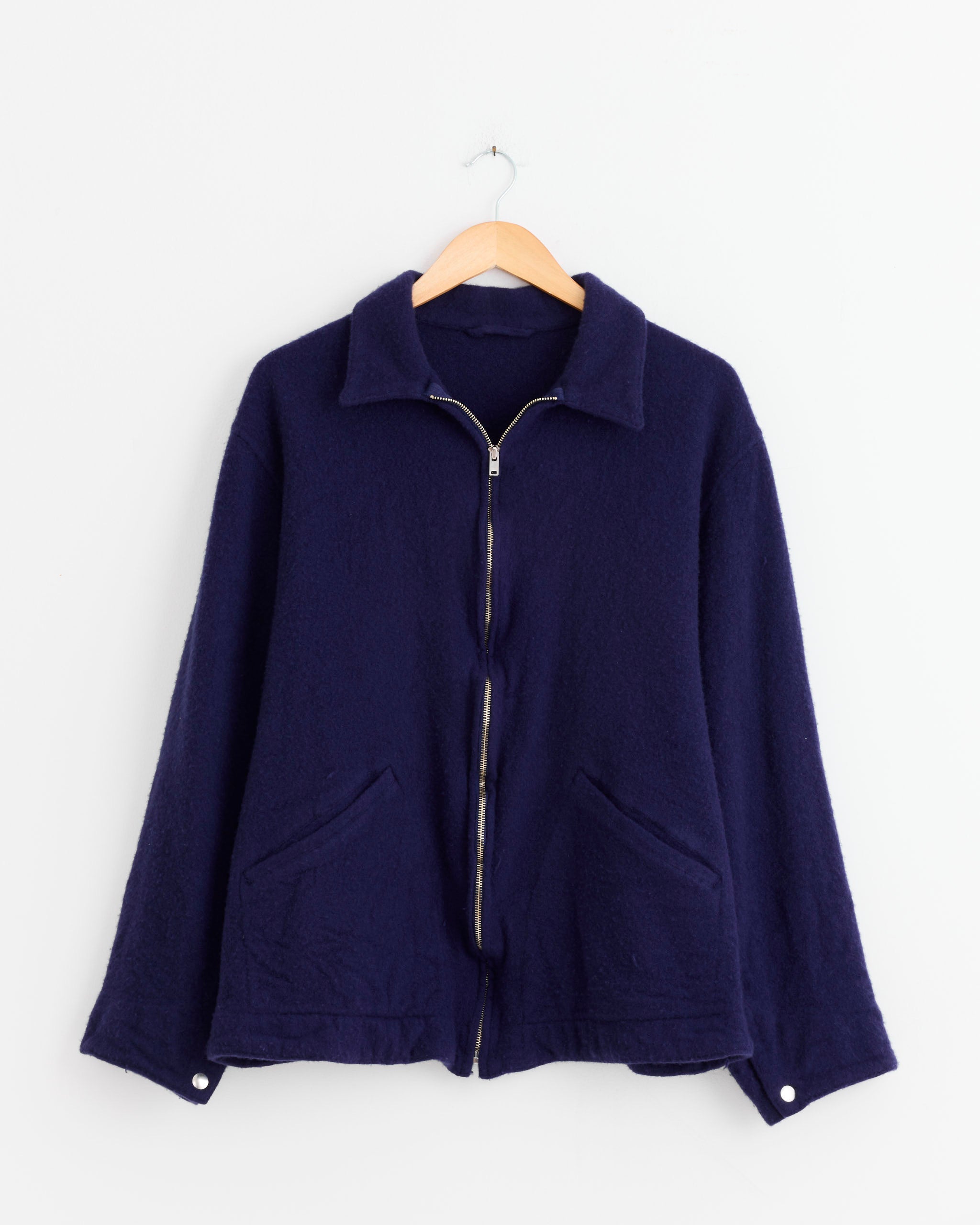 Comoli Shrunk Wool Zip Short Jacket Purple Blue - Purple Blue / 1 (275851)