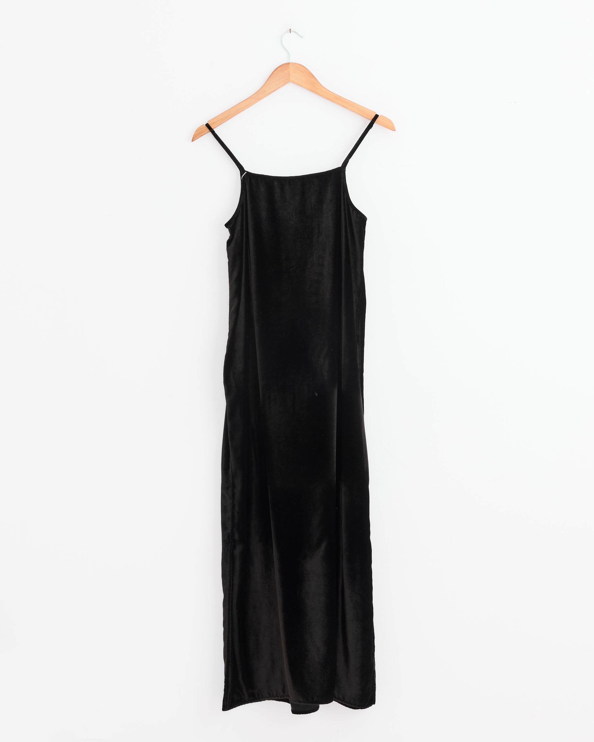 Comoli Velour Slip Dress Black - Black / 1 (275914)