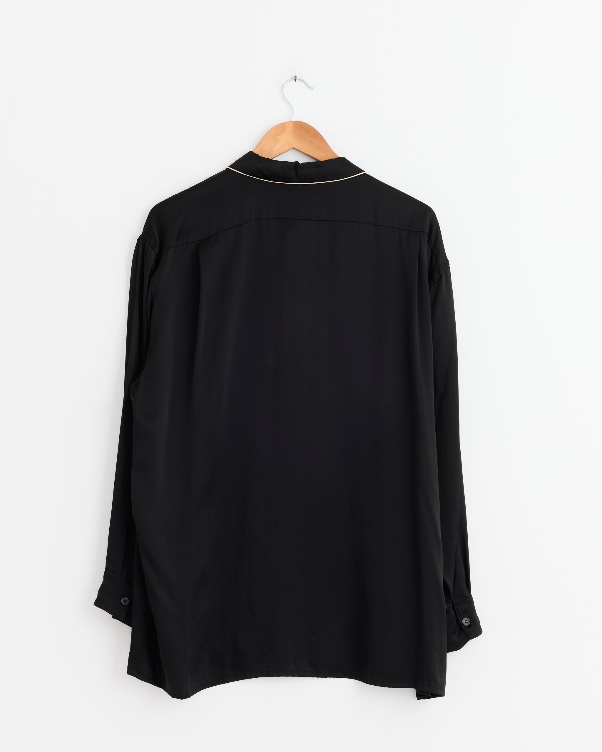Comoli Silk Pajama Shirt Black - Black / 1 (275916)