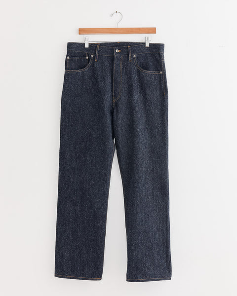 Cotton Silk Denim Pant in Blue