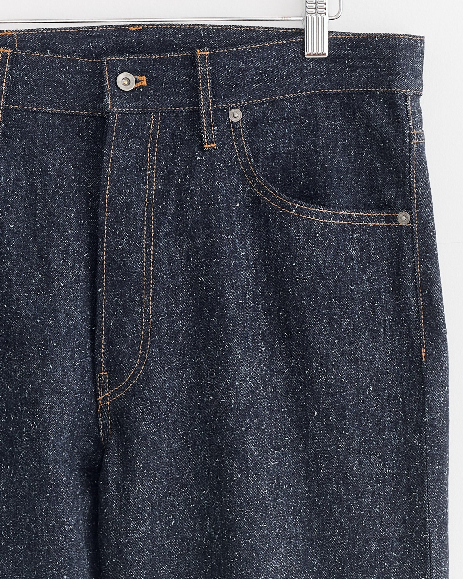 Cotton Silk Denim Pant in Blue