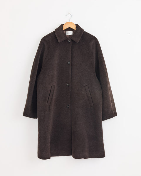 Single Breasted Wool Coat in Mocca