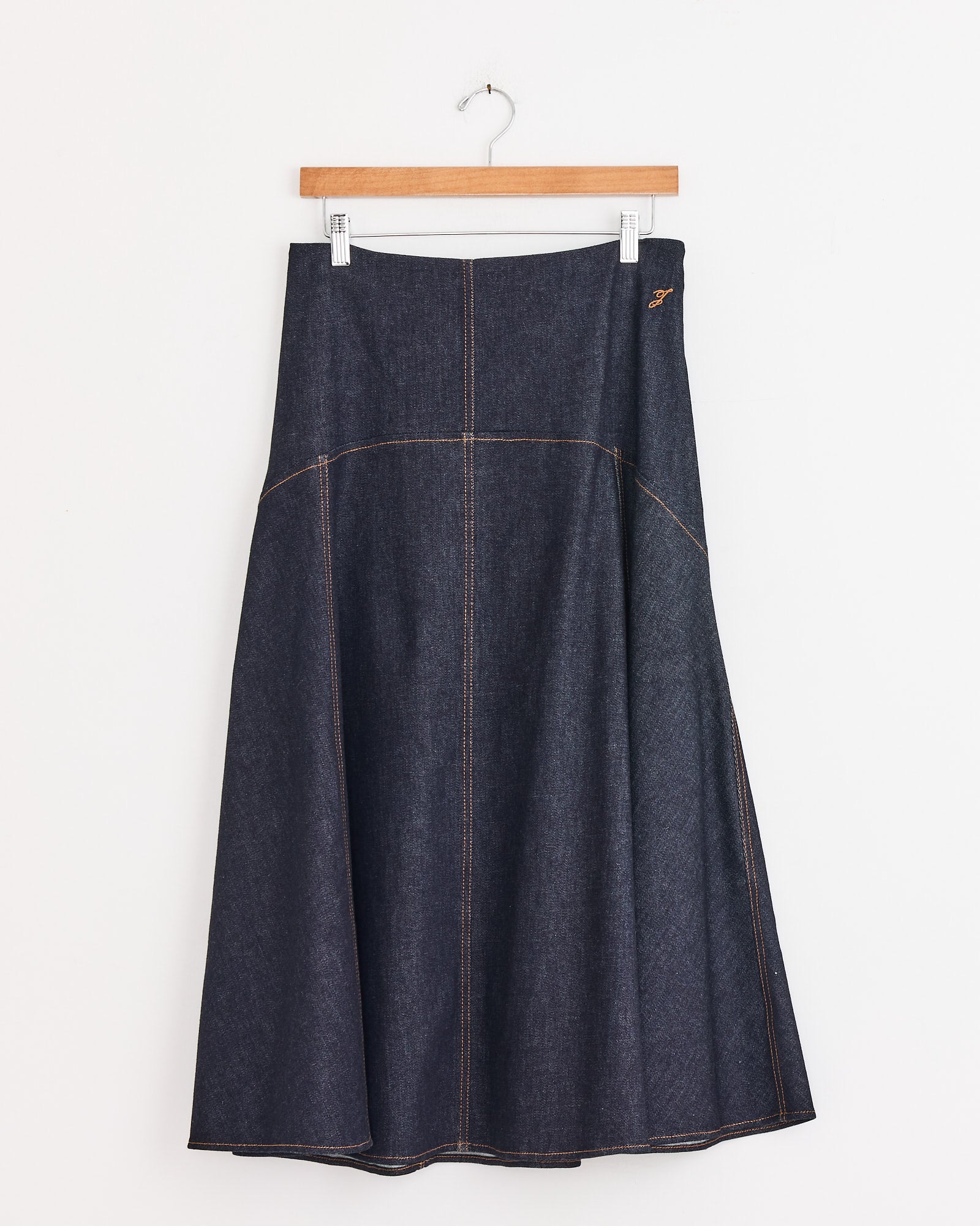 La Jupe Triangle De-Nimes Skirt in Dark Navy - Dark Navy / 27 (276546)