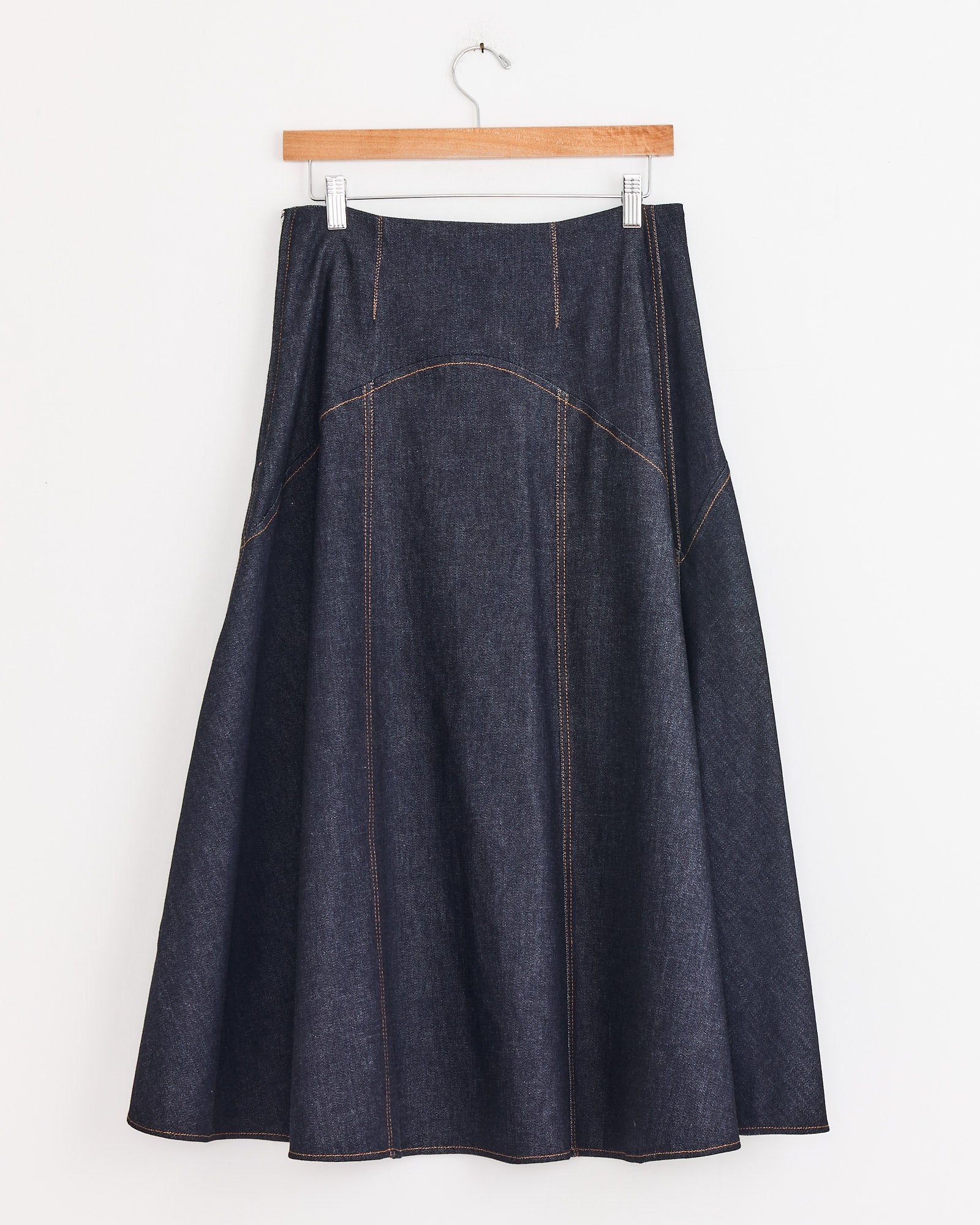 La Jupe Triangle De-Nimes Skirt in Dark Navy - Dark Navy / 27 (276546)