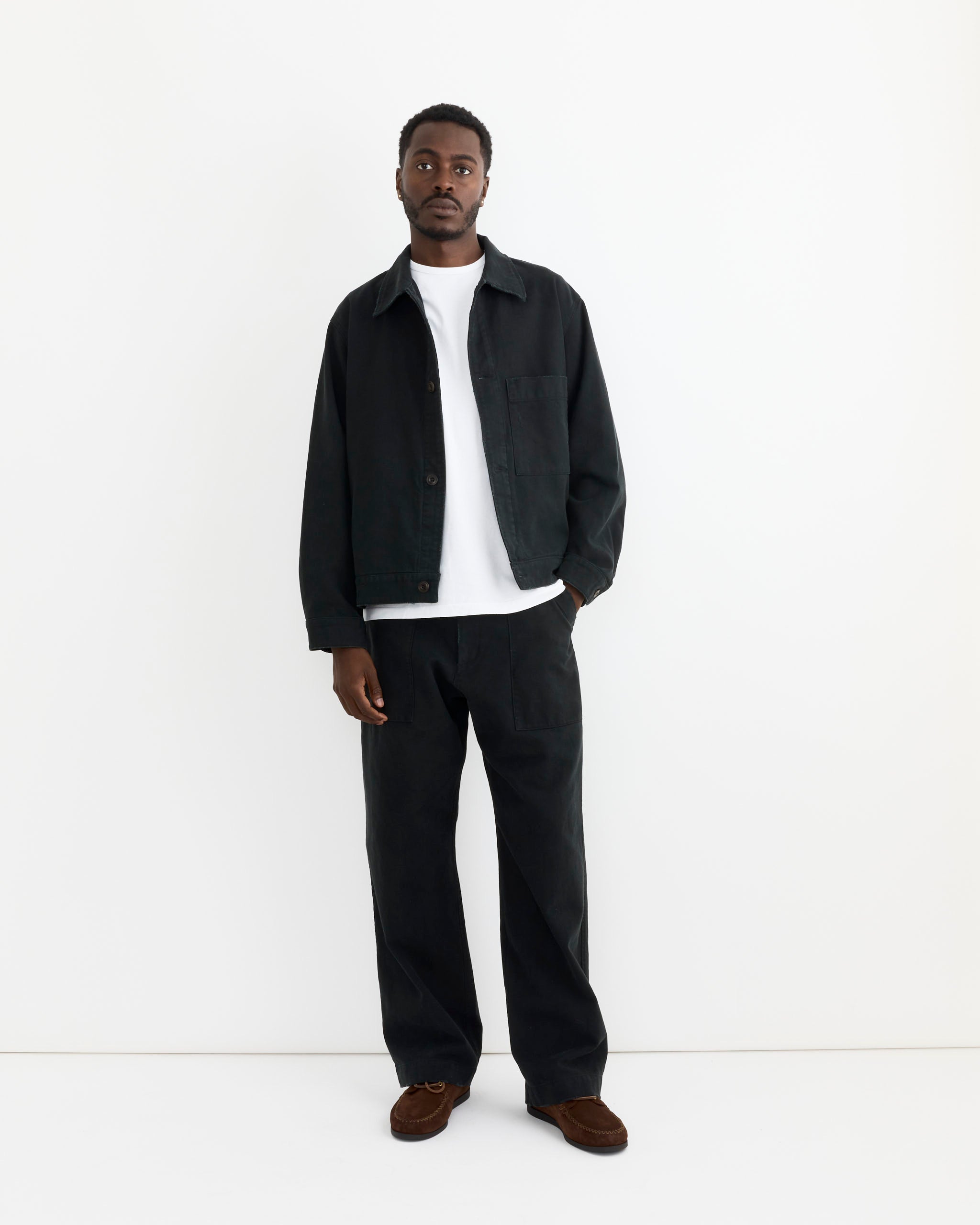 Lang Jacket in French Cotton Twill Black - French Cotton Twill Black / L (276711)