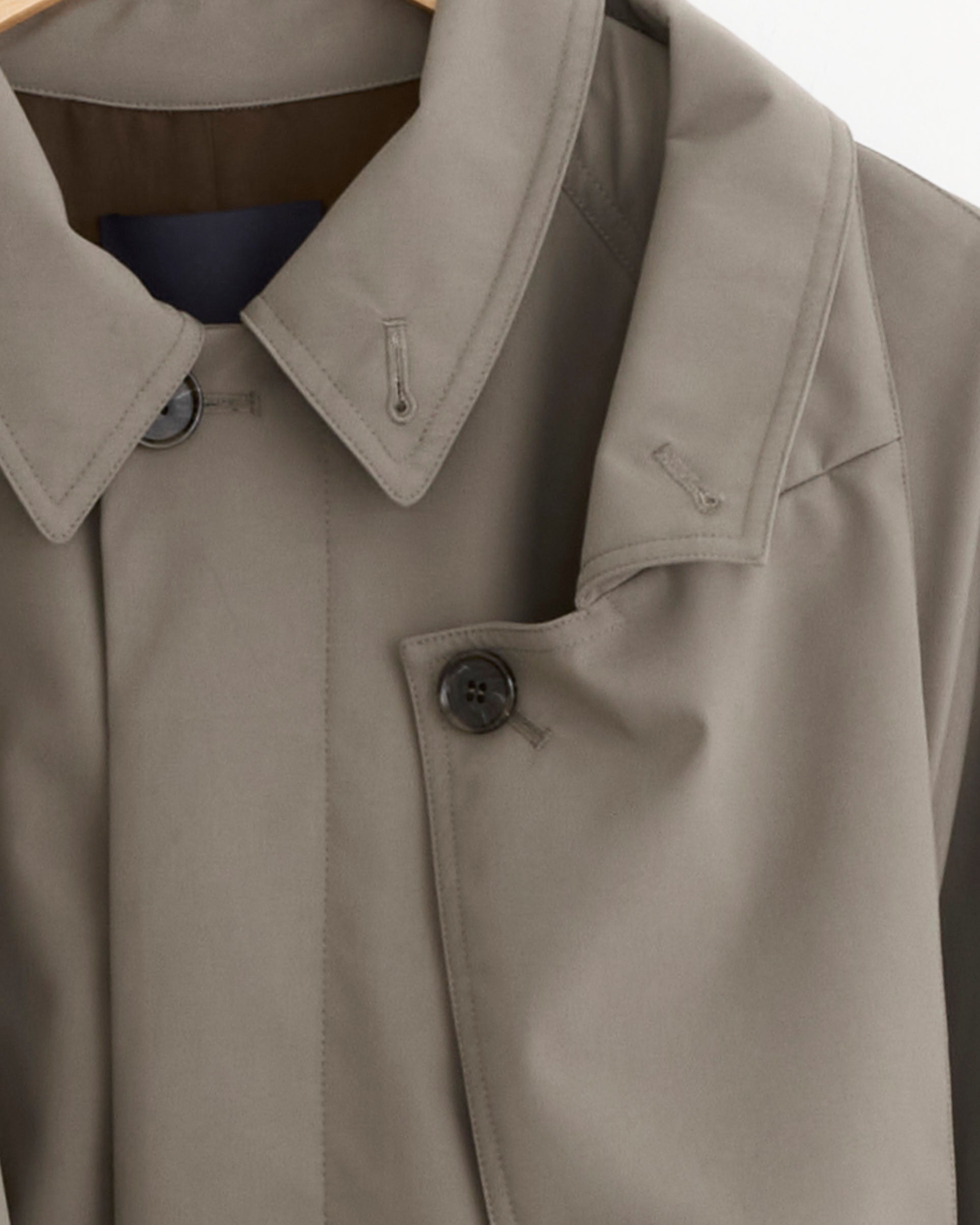 Double Collar Frank Trench Coat in Dark Hazelnut