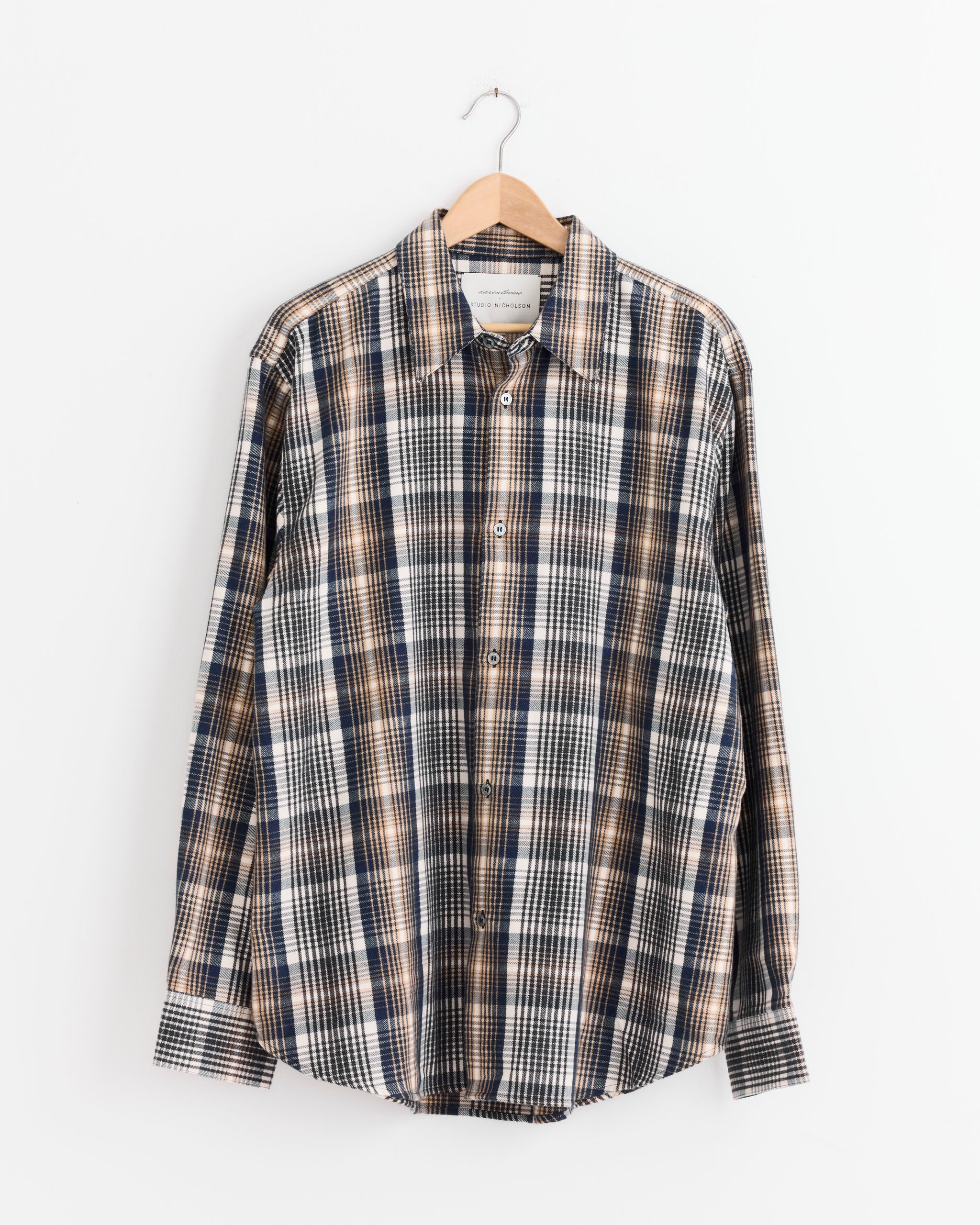 Studio Nicholson x Aaron Levine View Shirt in Navy/Oatmeal - Navy/Oatmeal / L (276935)