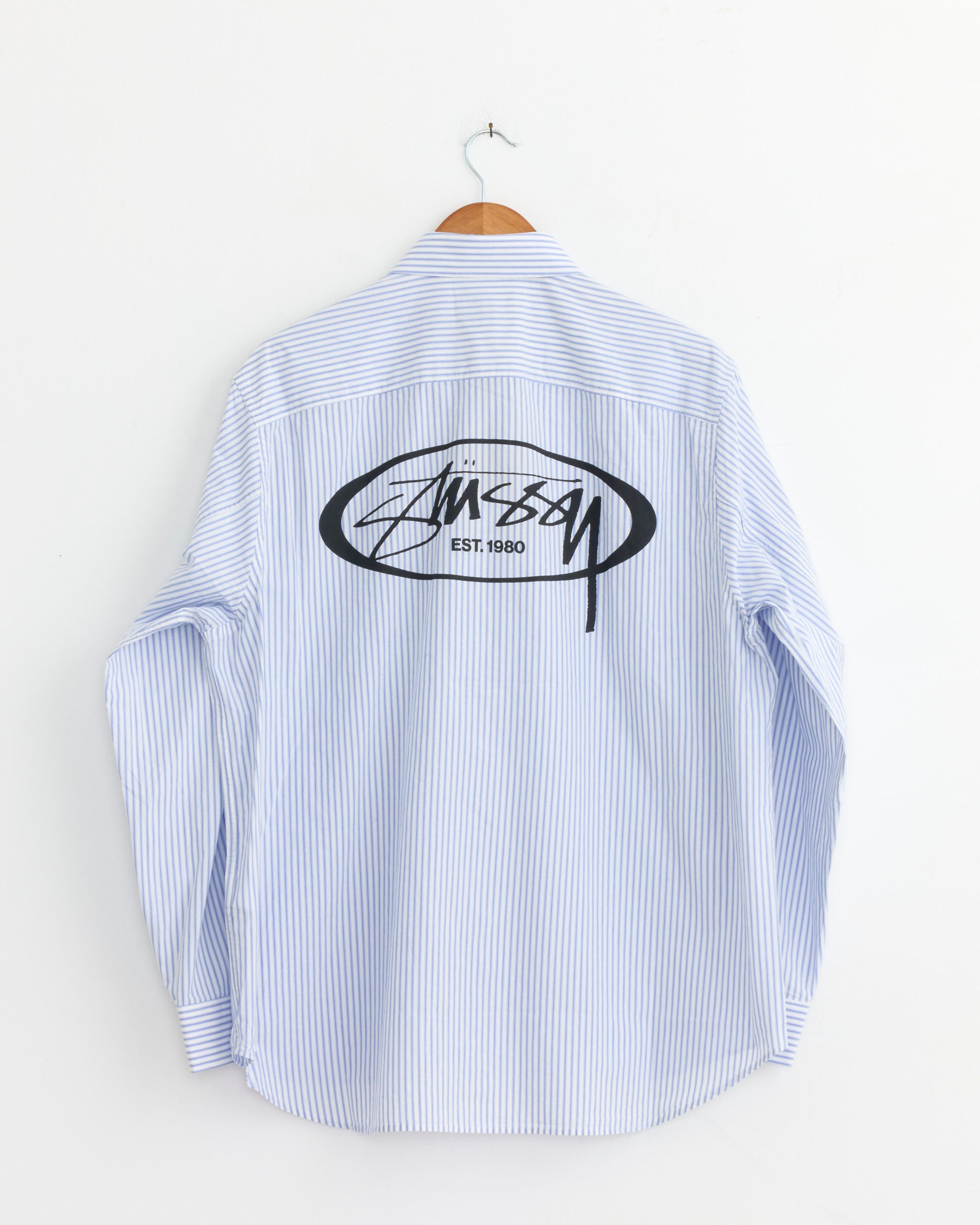 トップス 26ss Stussy Standard Logo Shirt Blue Standard Logo Shirt in Blue Stripe