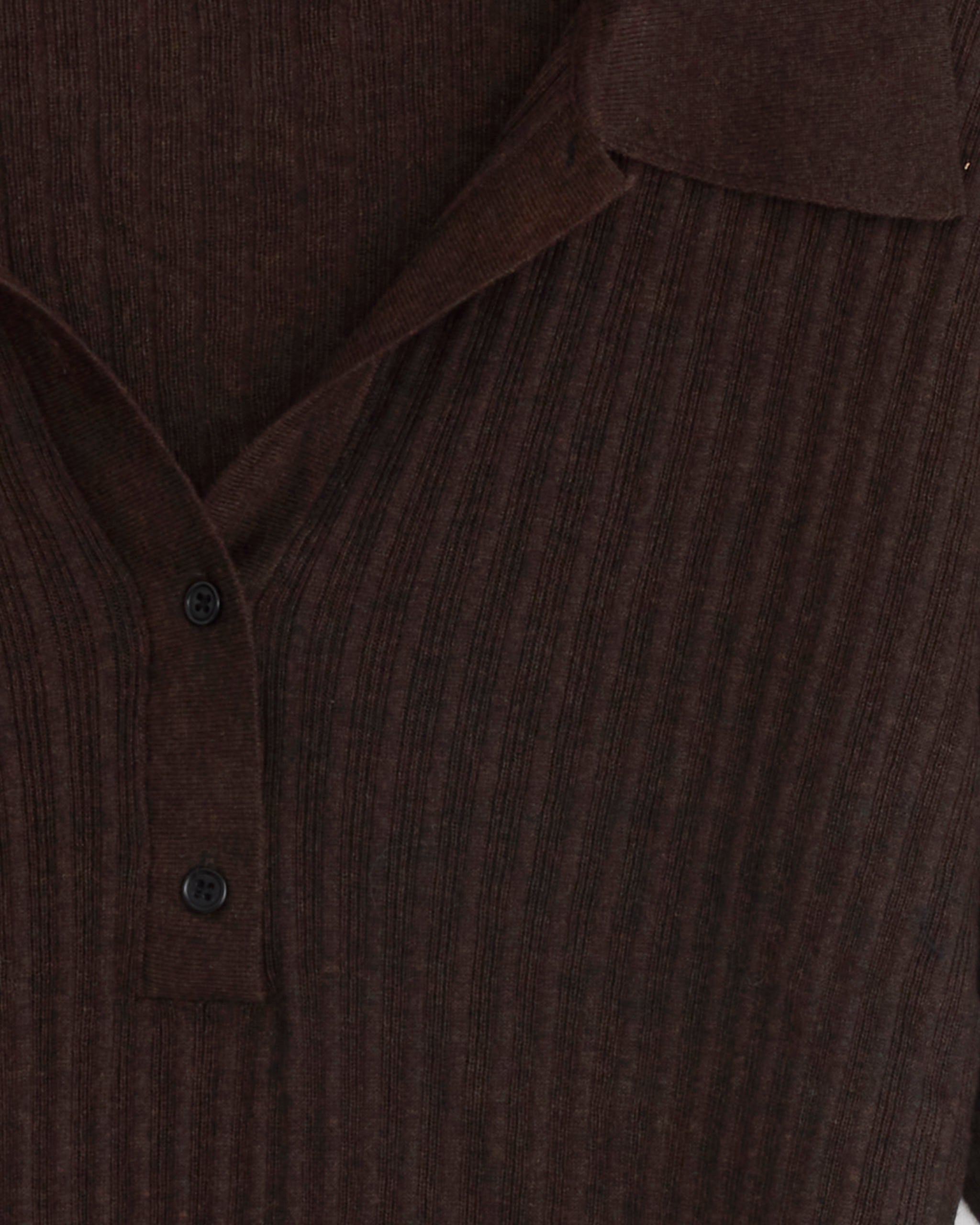 Polo Knit in Dark Almond - Dark Almond / XS (277974)