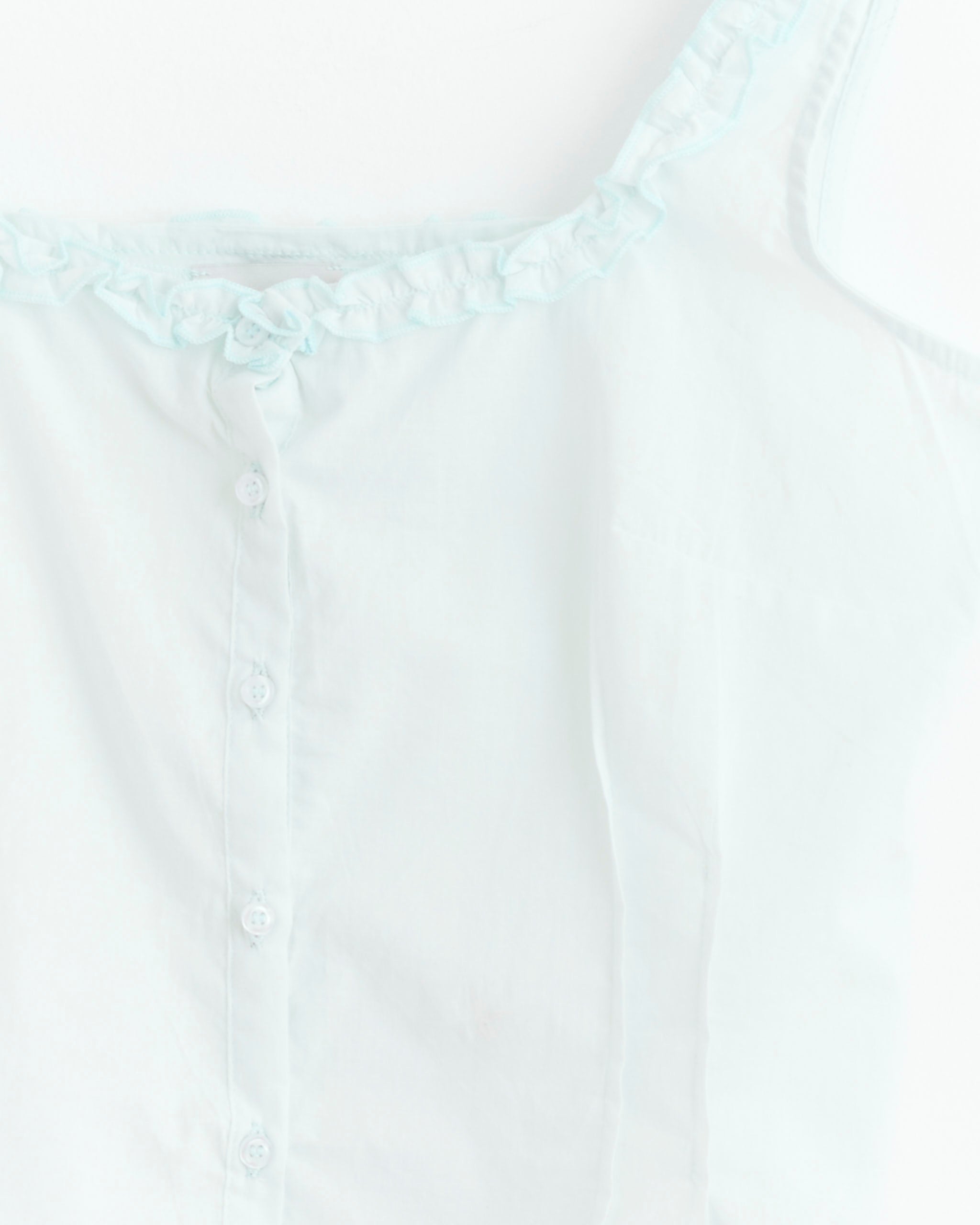 Button Frill Top in Mint