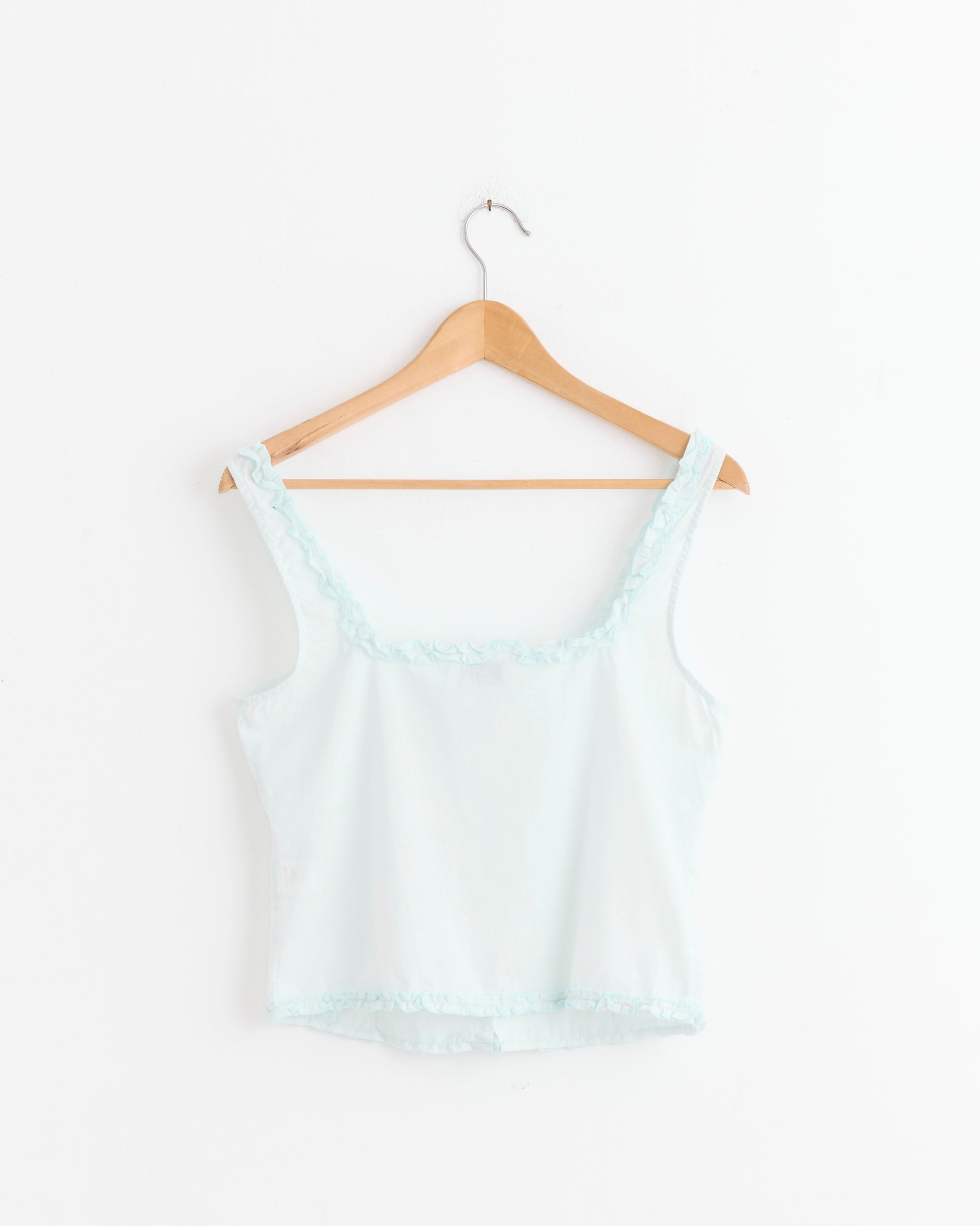Button Frill Top in Mint