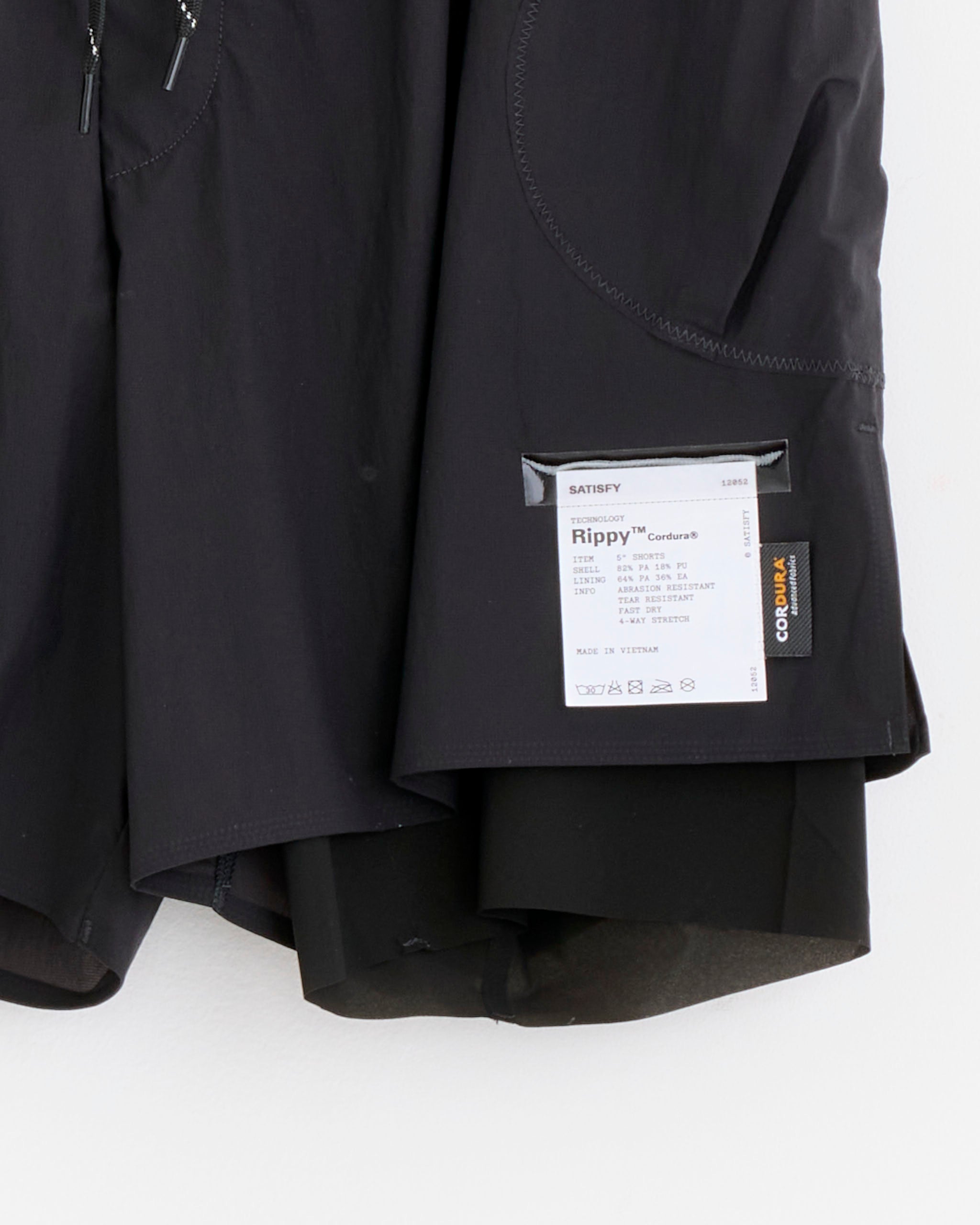Satisfy Running Rippy Cordura 5 Short - Black / M (278136)