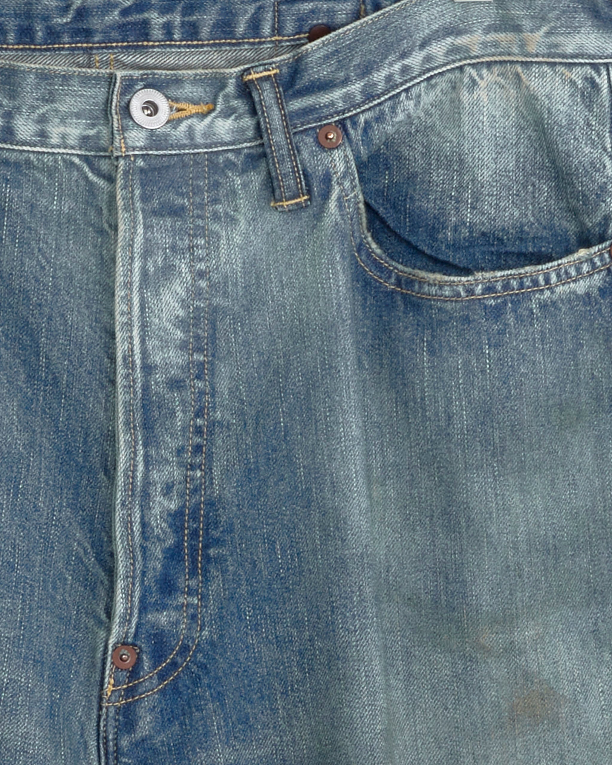 No.37 Washed Wide Denim Pant in Indigo