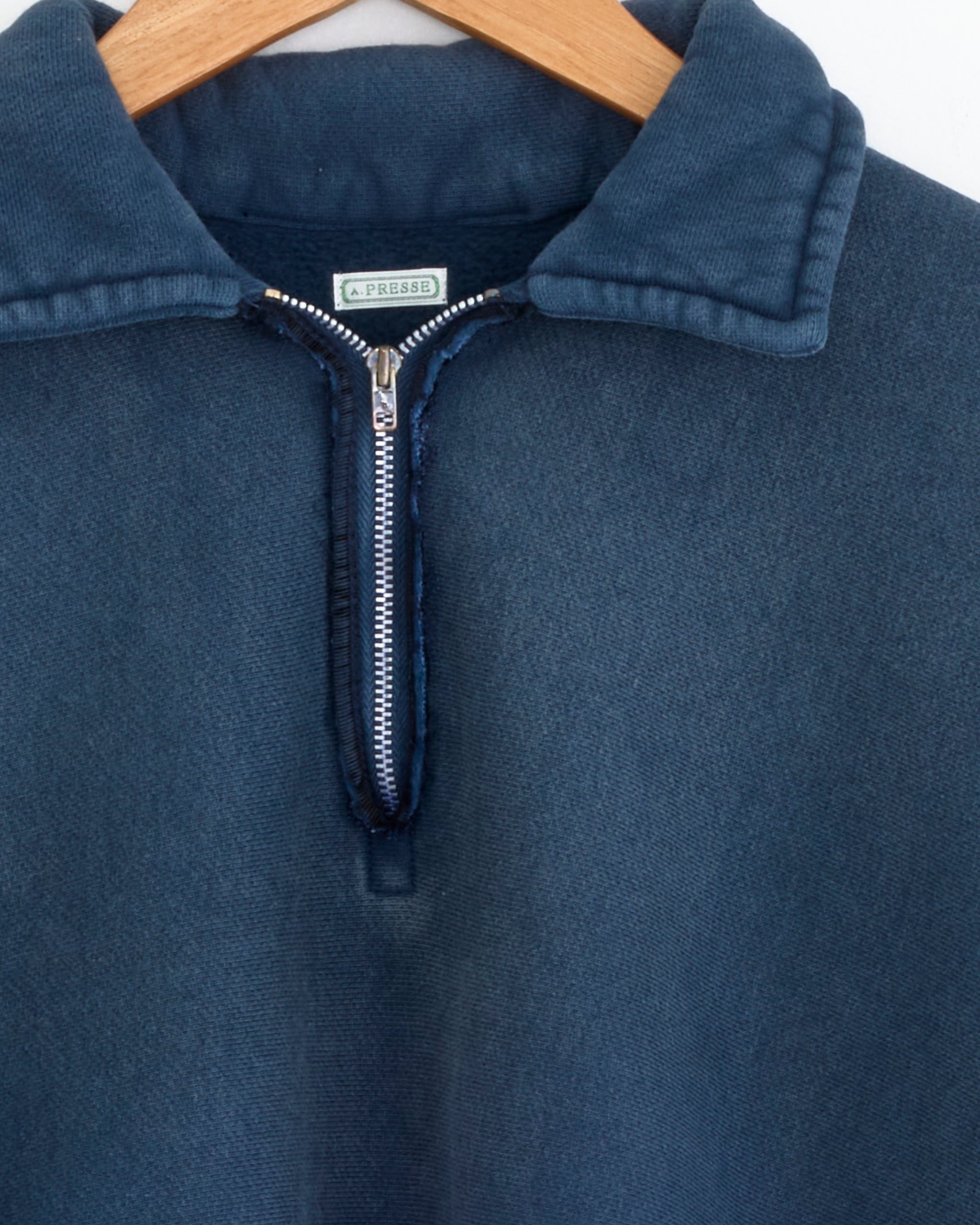 A.PRESSE Vintage Half Zip Sweatshirt Blue - Blue / 2 (278461)