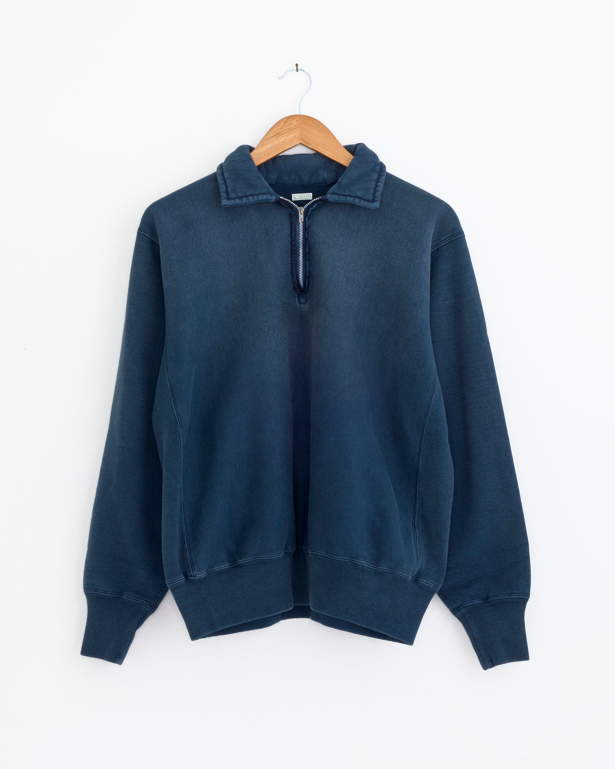 A.PRESSE Vintage Half Zip Sweatshirt Blue - Blue / 2 (278461)
