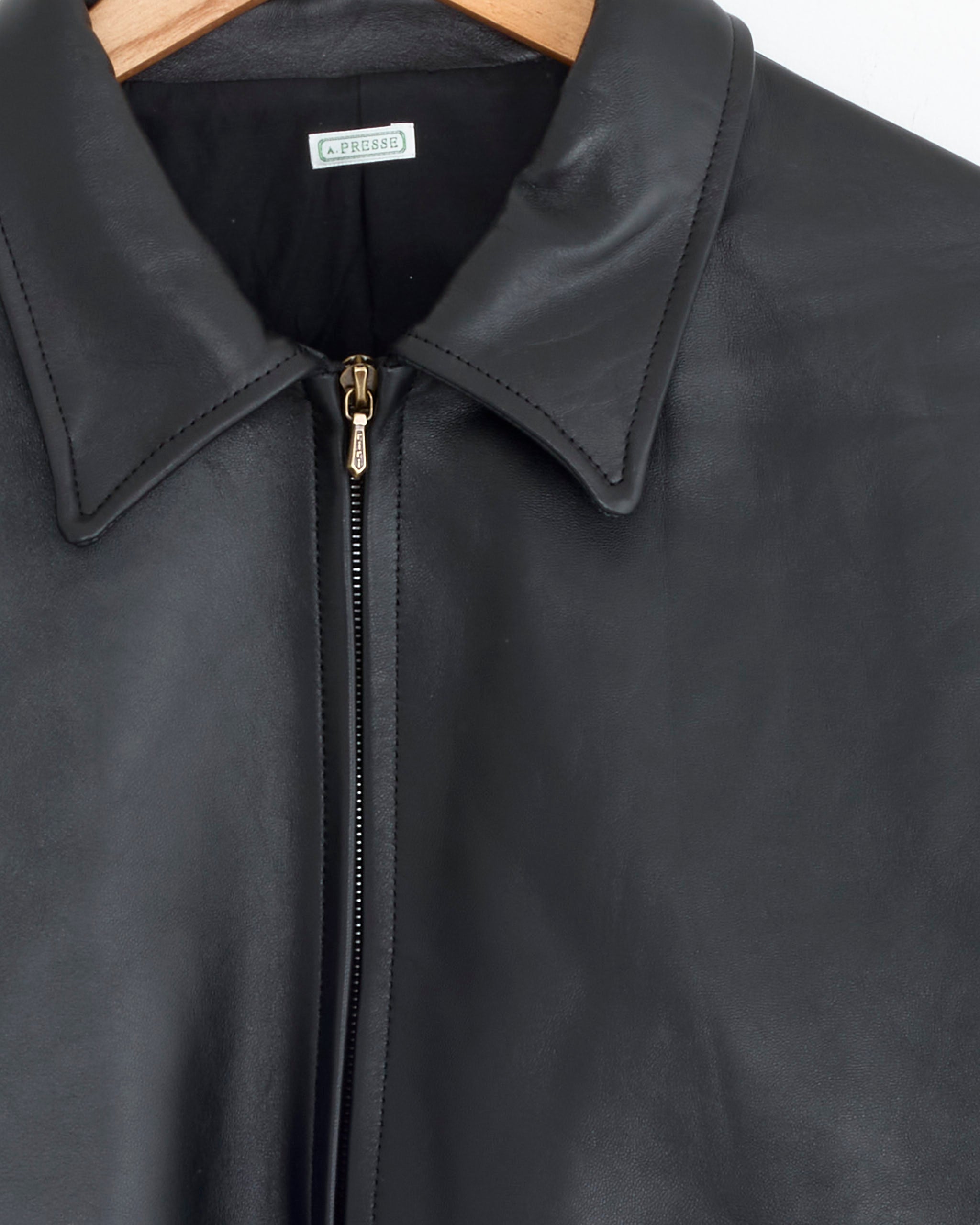 A.PRESSE Leather Sports Jacket - Black / 3 (278468)