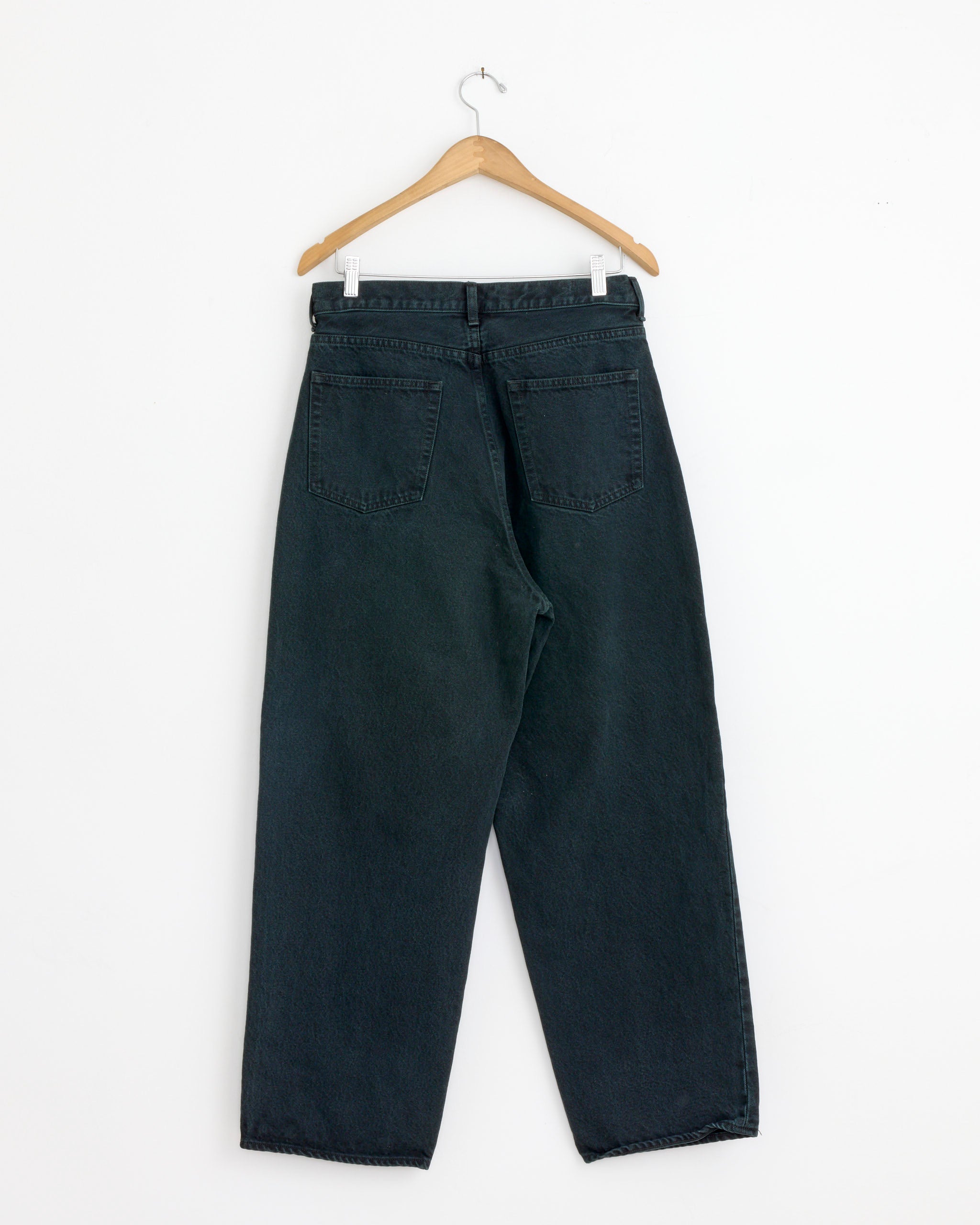 Washed Wide Denim Pant in Black