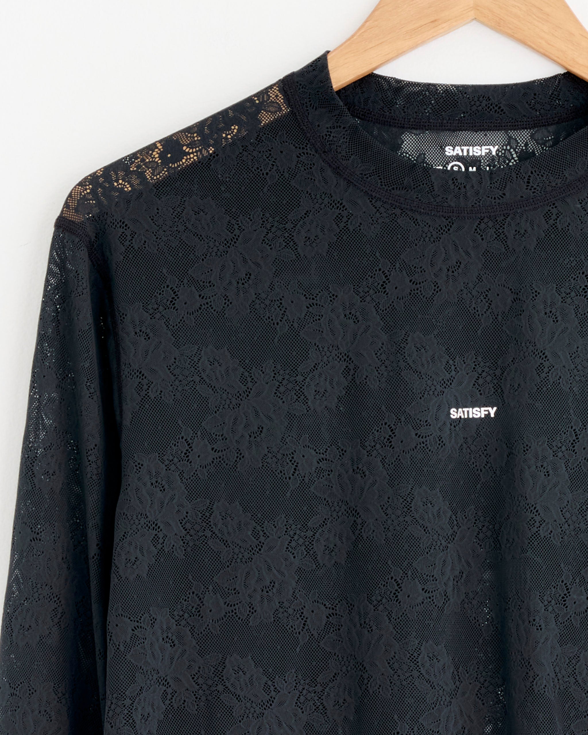 Satisfy Running Space-Lace Long Tee - Black / S (278603)