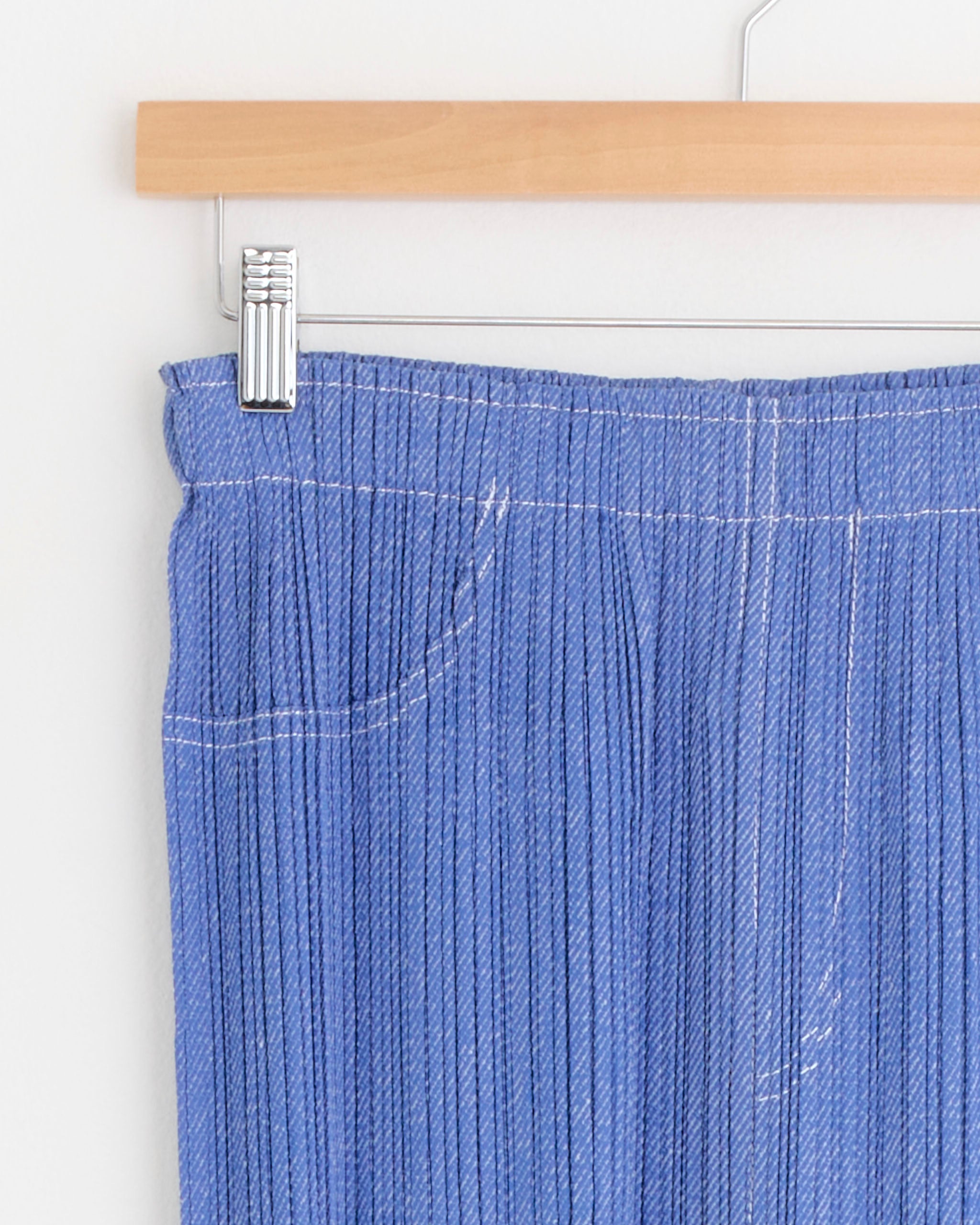 PLEATS PLEASE ISSEY MIYAKE Cotton Denim Skirt - Blue / 3 (278682)