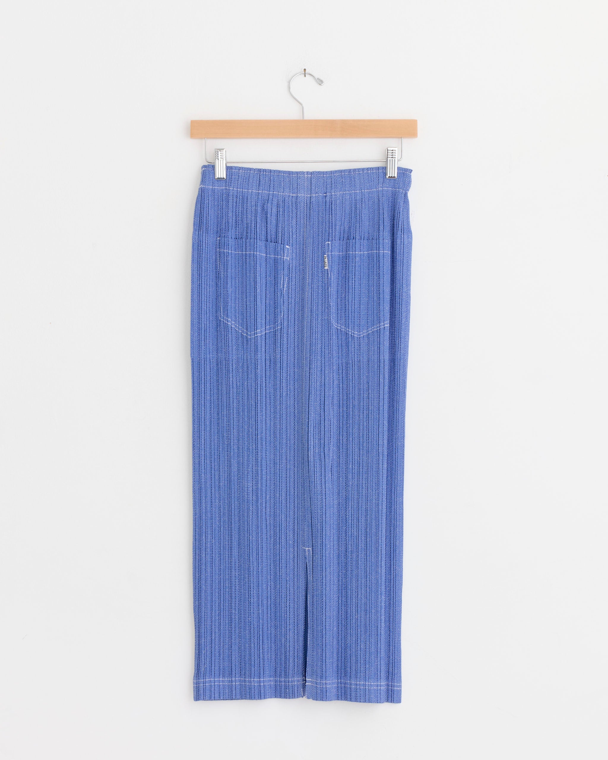 PLEATS PLEASE ISSEY MIYAKE Cotton Denim Skirt - Blue / 3 (278682)